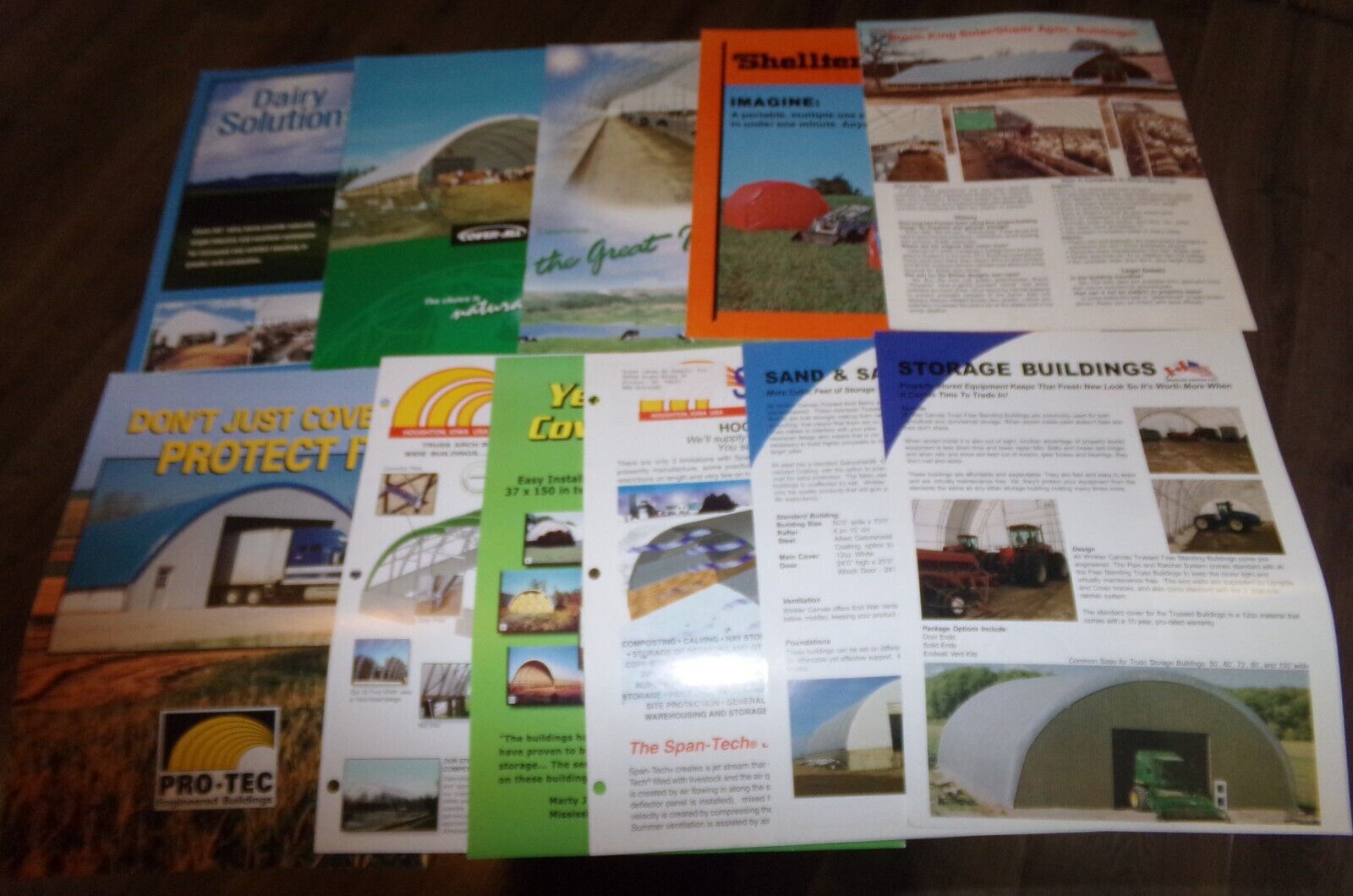 11-lot 1970&rsquo;s-2000&rsquo;s assorted fabric livestock + machinery buildings used