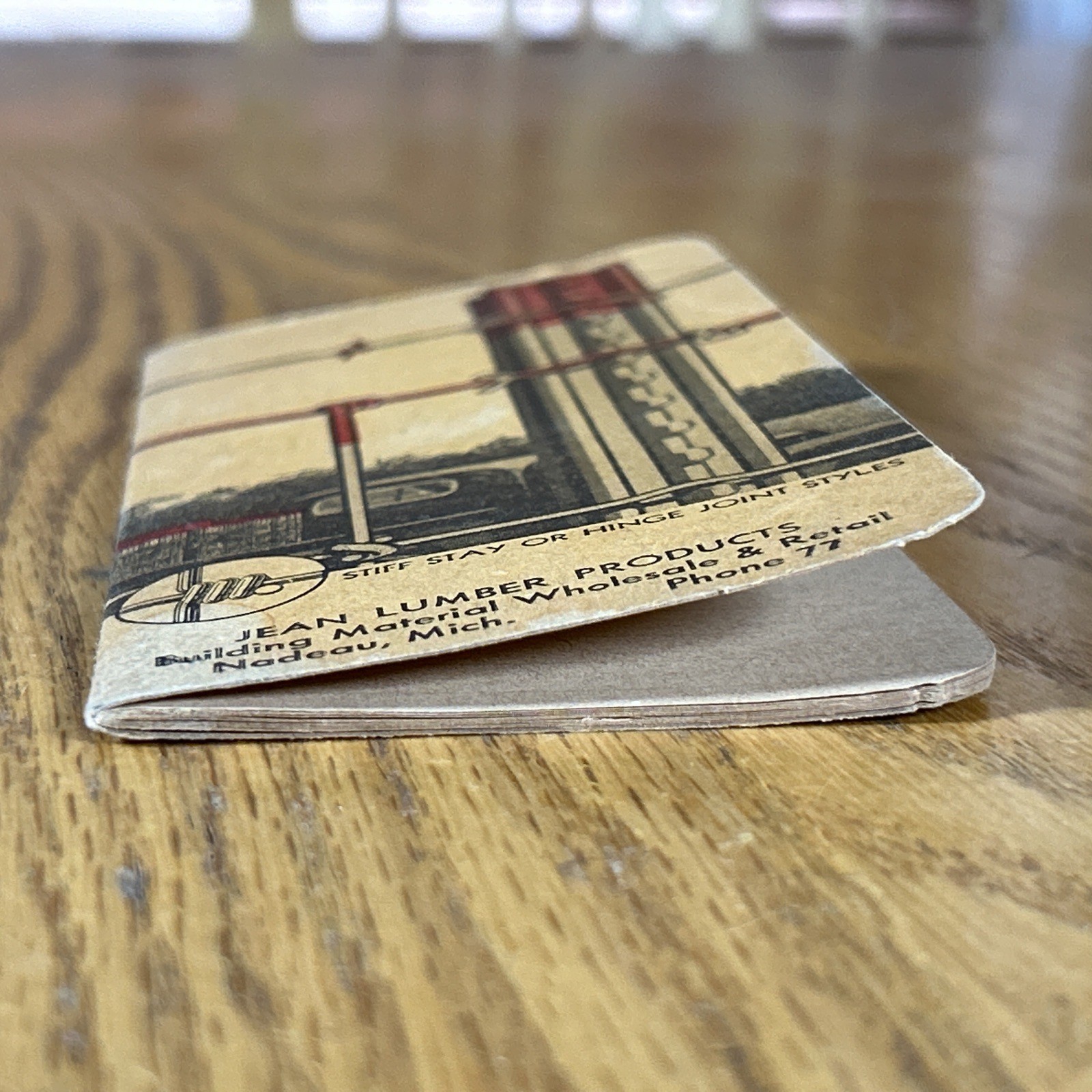 Vintage Red Brand Fence Advertising Notebook Nadeau MI Jean Lumber 1930s-1940s