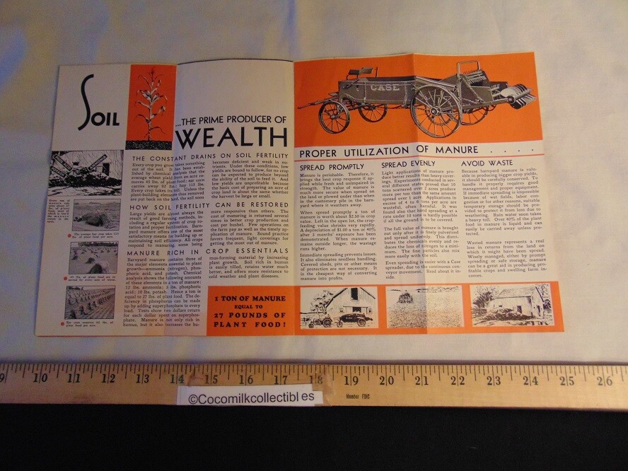 1935 Sales Brochure Case Manure Spreader Horse Drawn Build Soil Fertility Farm