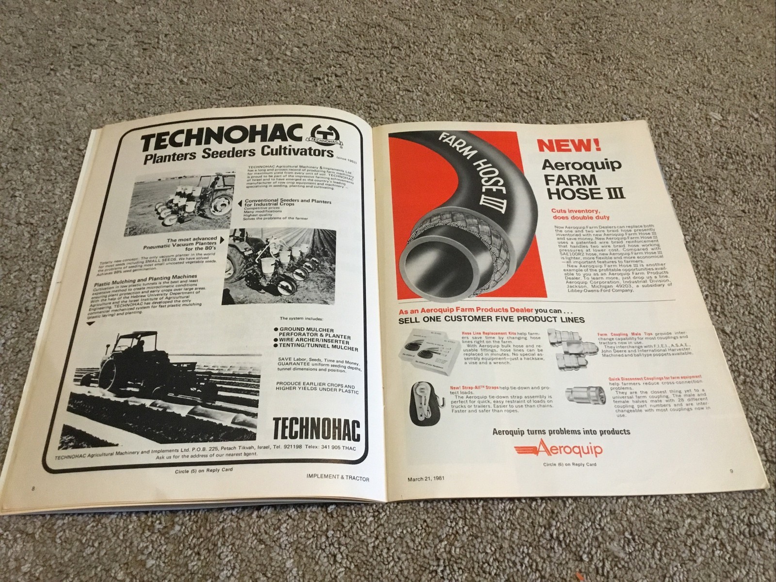 Implement & Tractor Magazine March 21, 1981 Farming Agriculture Vintage Ads J