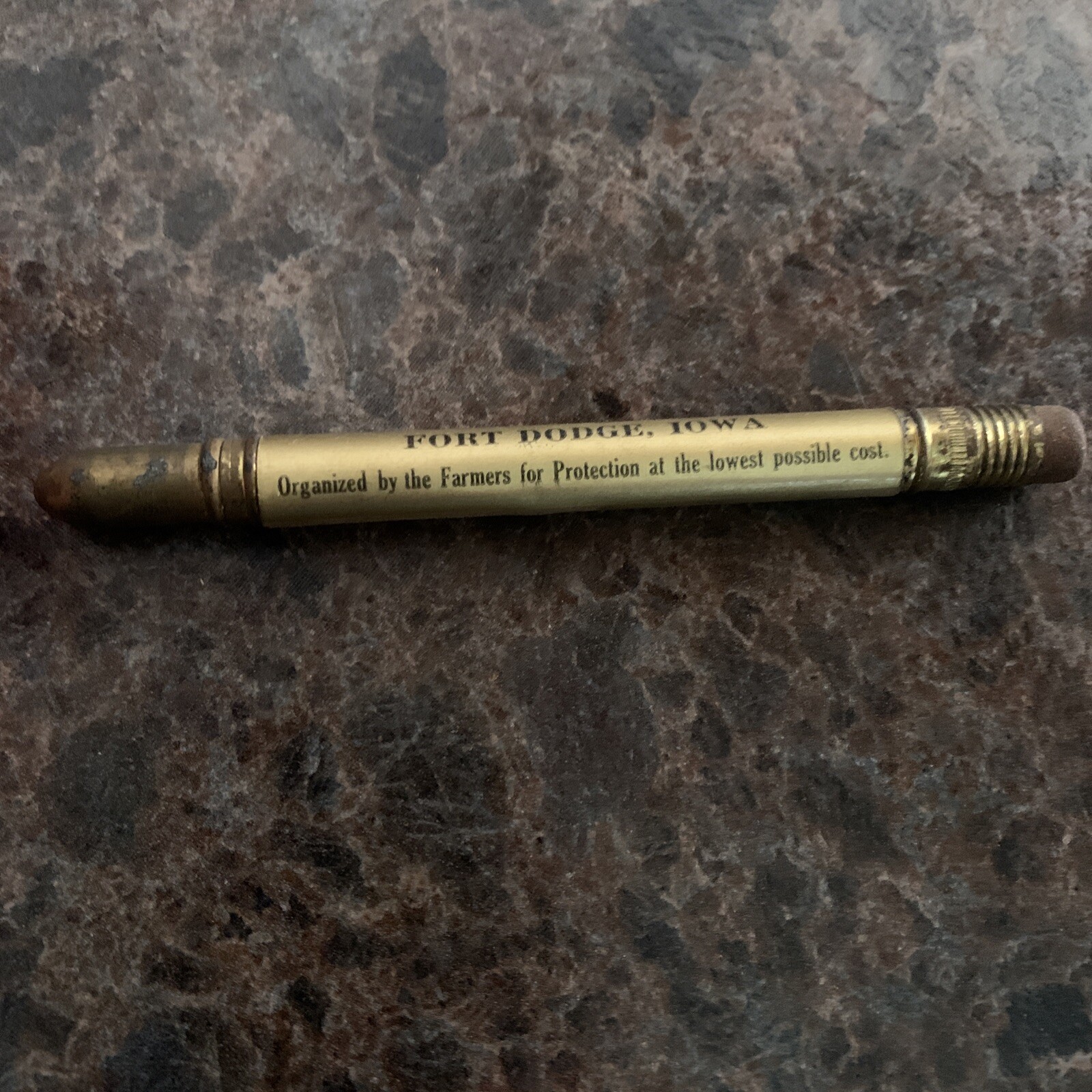 Vtg Hawkeye Mutual Hail Insurance Assn Bullet Pencil Fort Dodge IA