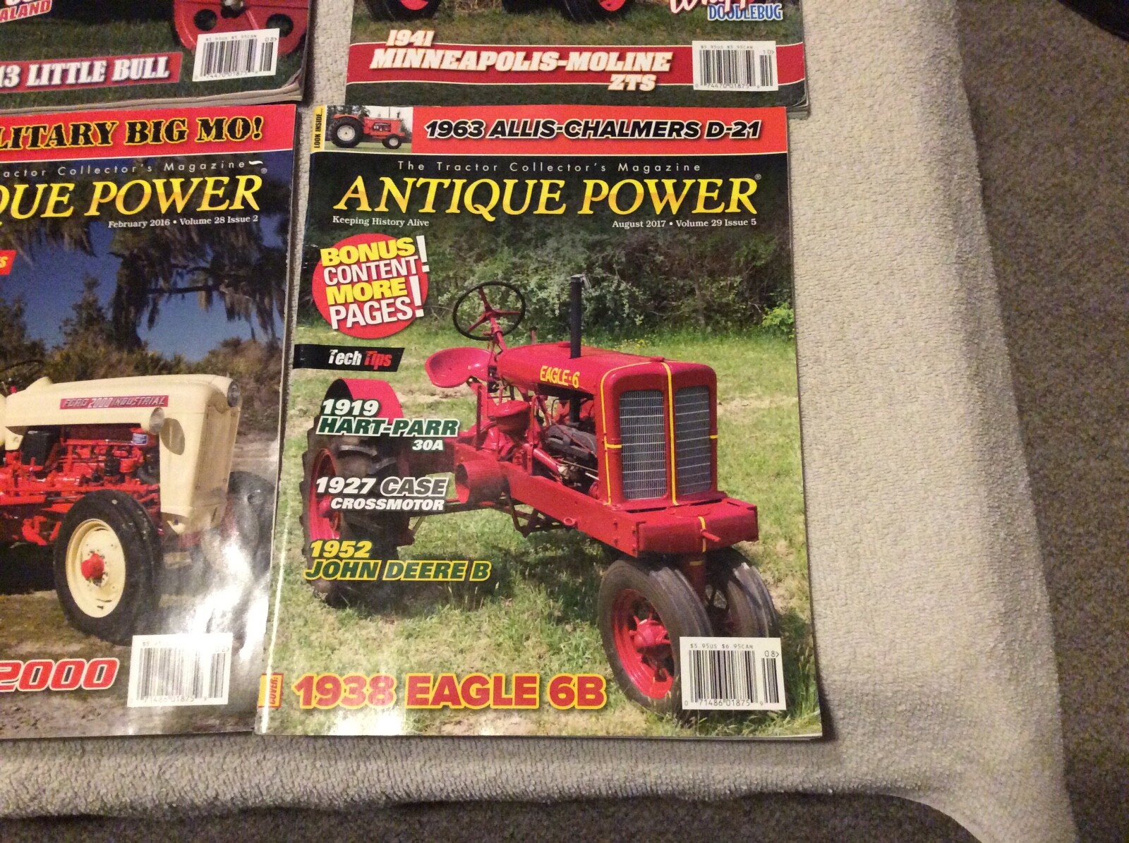 5 copies of Antique Power Magazine and 1 Farm Collector Magazine Tractor Collect