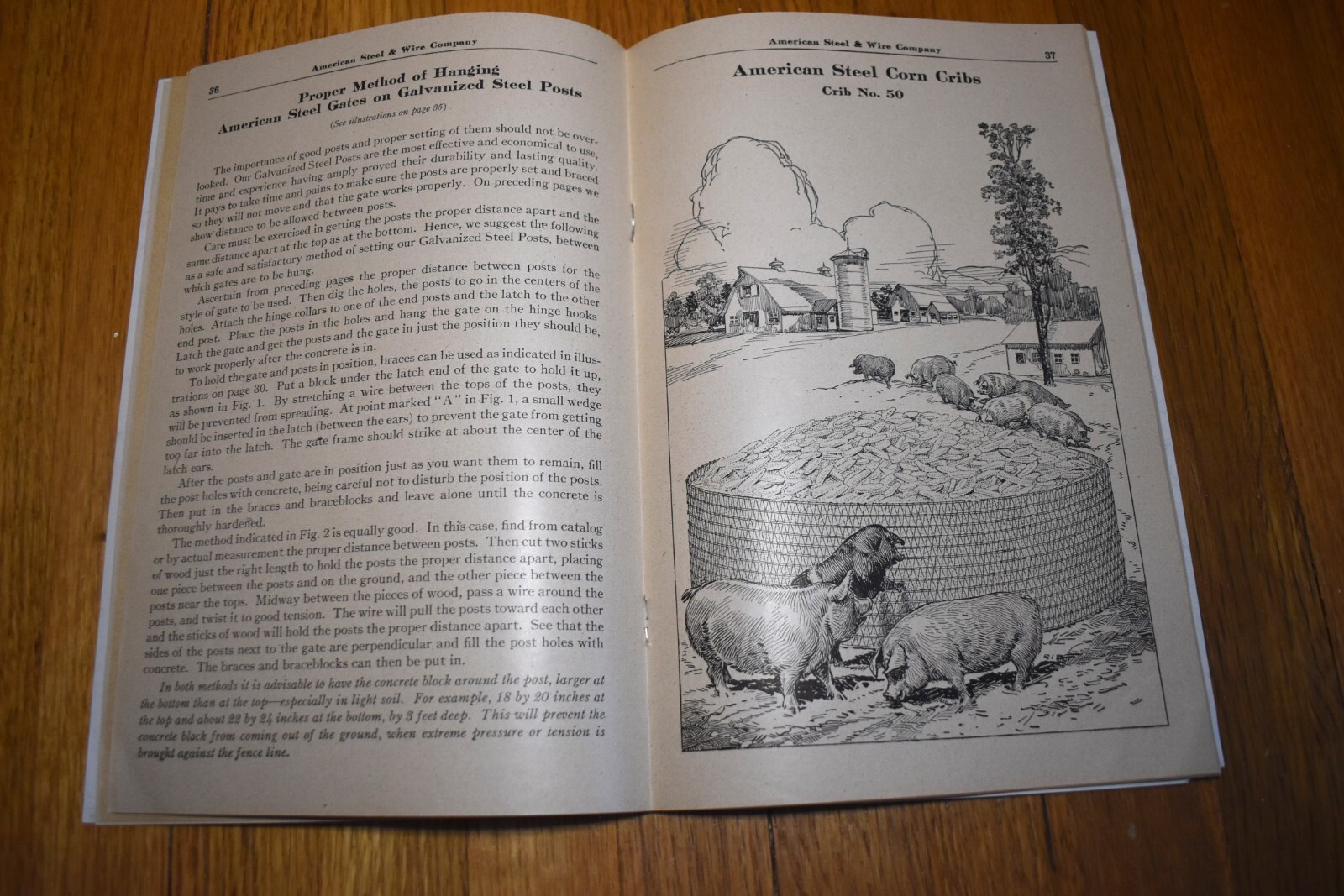 Vintage 1921 American Steel & Wire Farm Hog Sheep Cattle Fence Catalog Book
