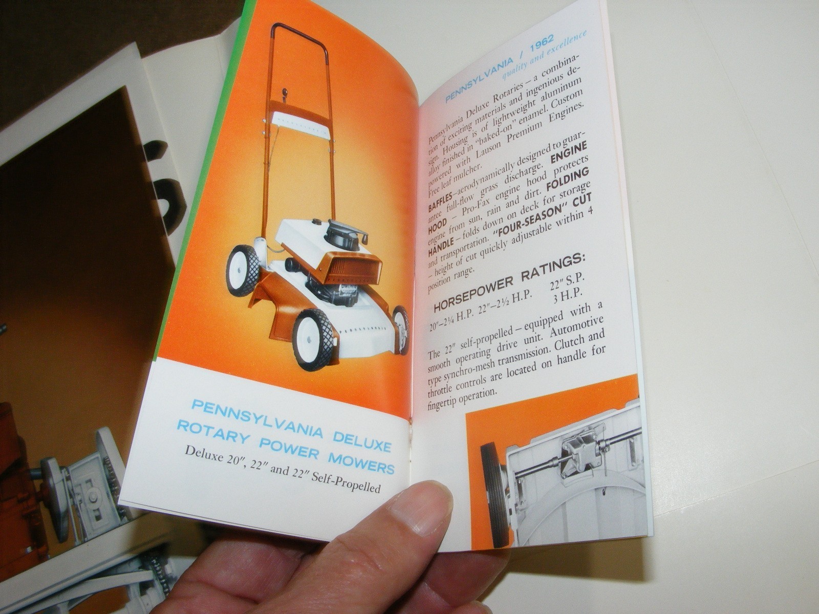 1962 Pennsylvania Mowers Advertising Folder , Sales Broshures Catalog NICE COND