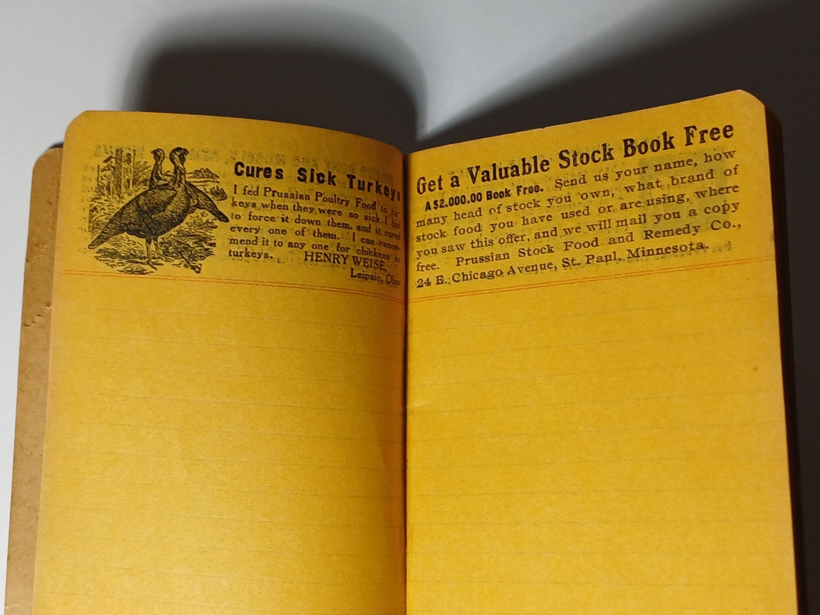 1906 Vintage Farm Ledger Prussian Food Advertising Cow Pig Sheep Horse Graphic