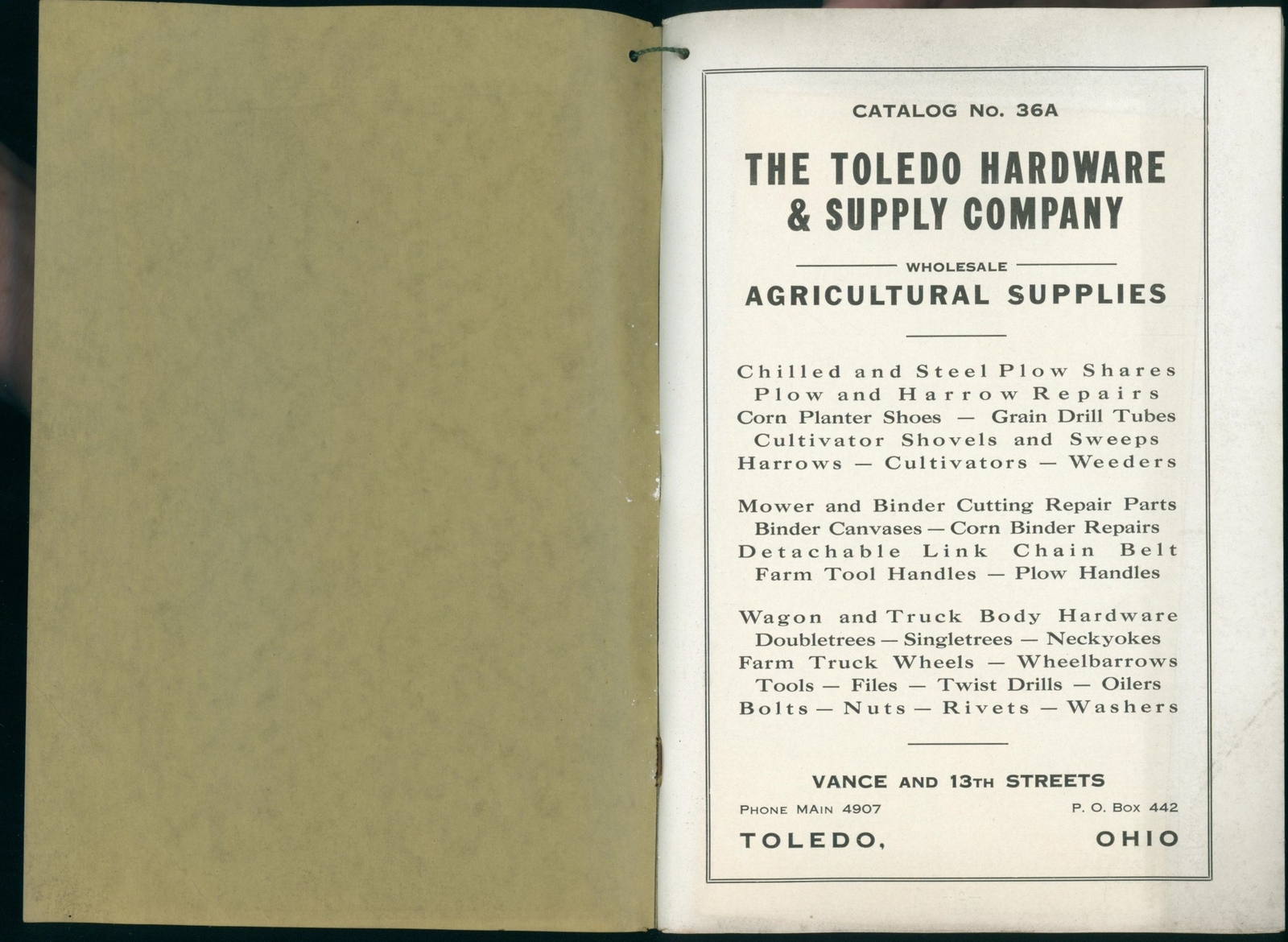 1936 Toledo Hardware & Supply Ohio Dealer Agriculture Trade Catalog Illustrated