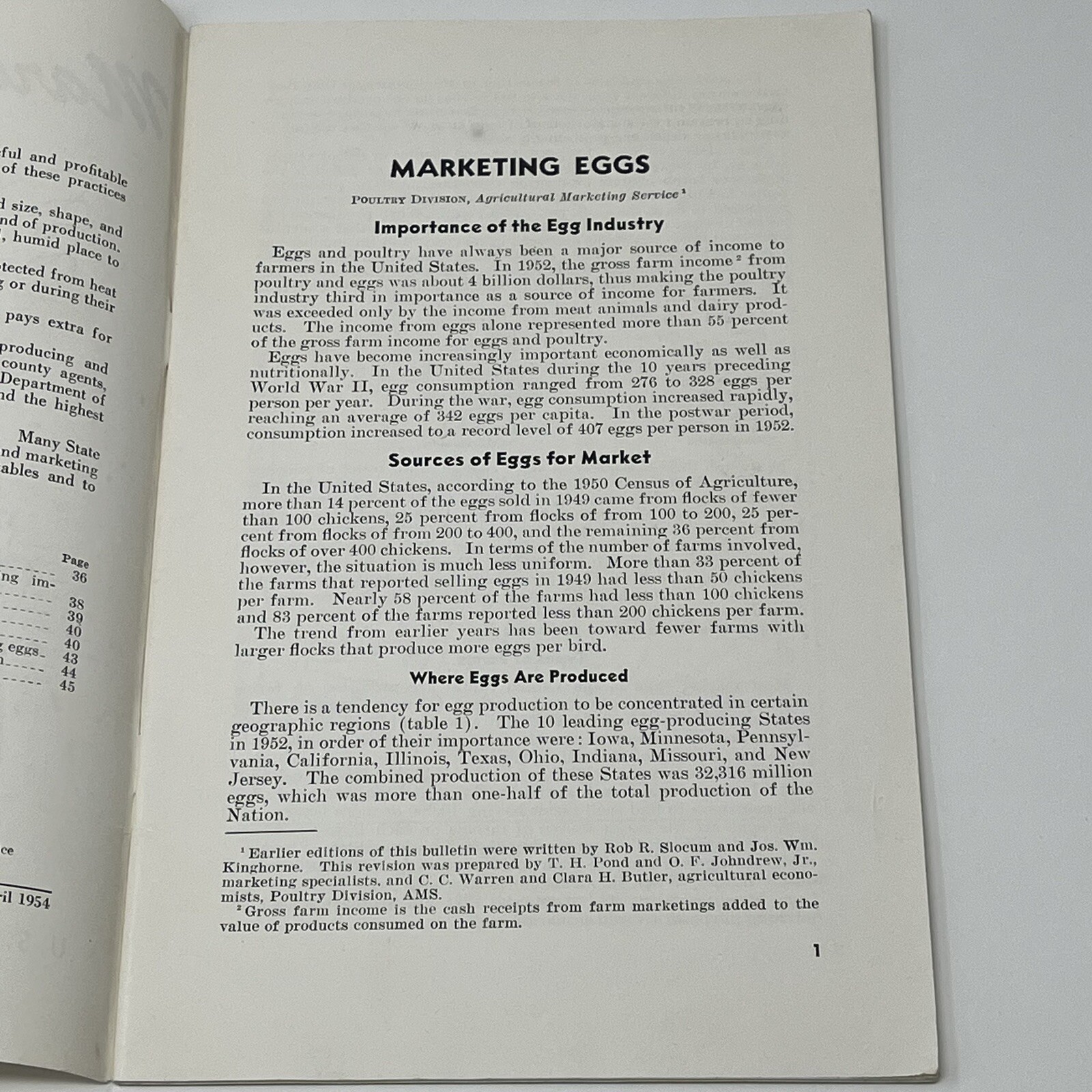 1954 Dept Of Agriculture Marketing Eggs Farmers Bulletin 1378 Booklet Brochure