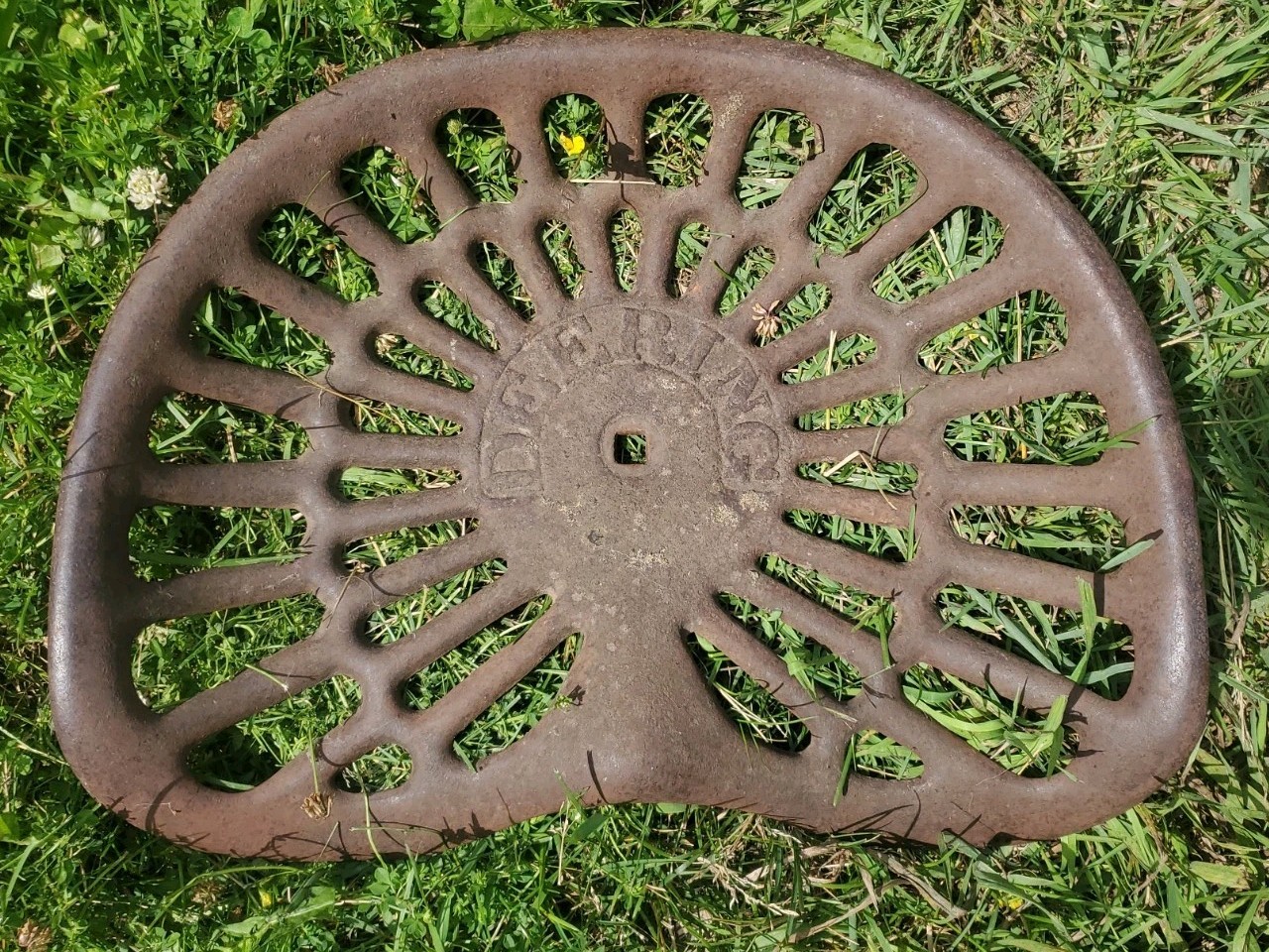 Vintage Deering Cast Iron Tractor Seat Antique Farm Equipment