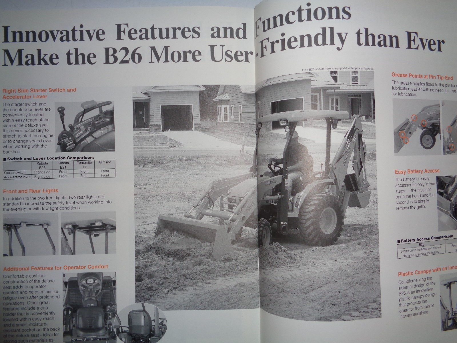*Kubota B26 Tractor Loader Backhoe New Product Guide Sales Brochure literature