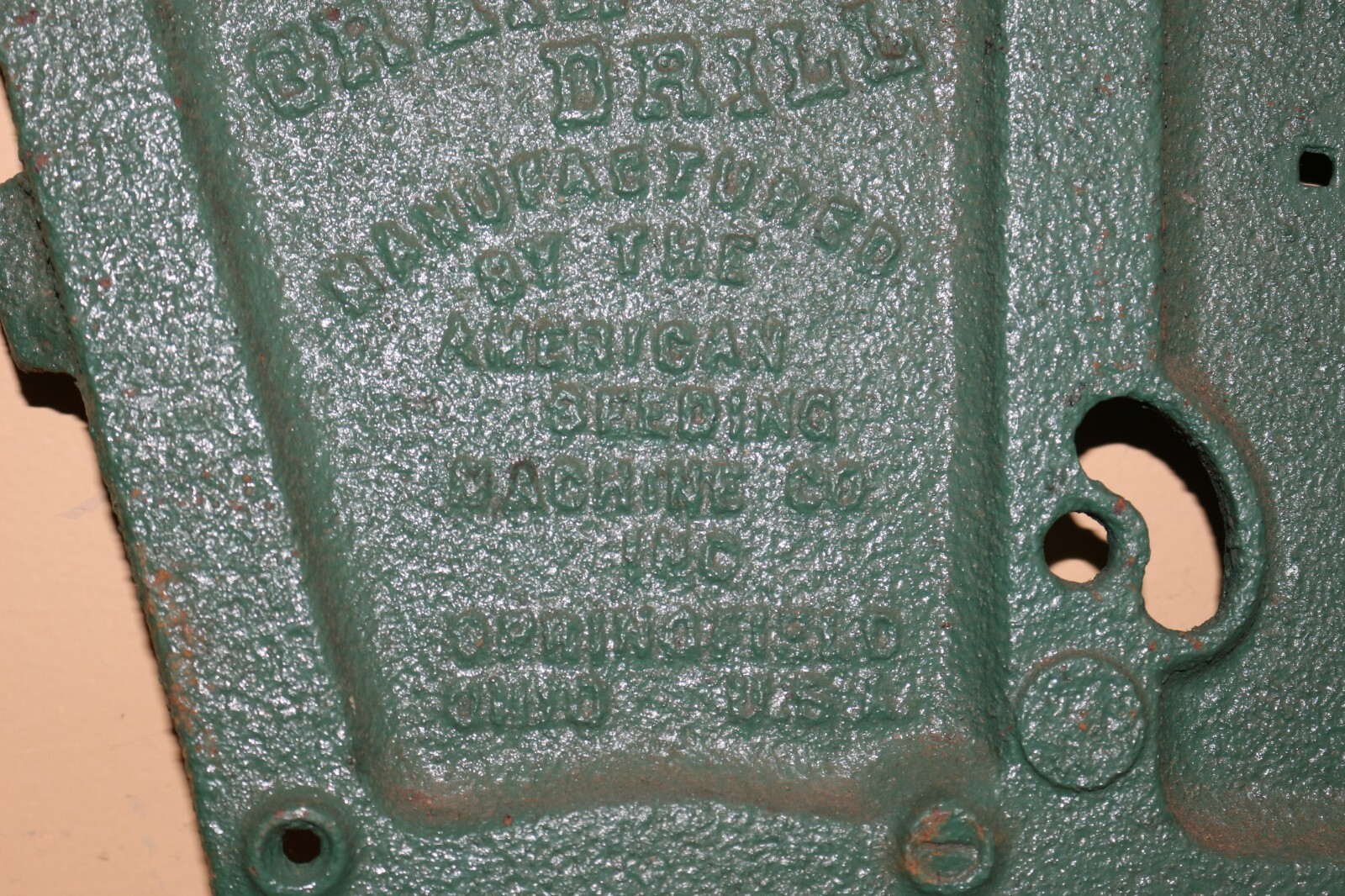 Antique Superior Grain Drill Corn Seed Planter Box End Cast Iron Farm Sign