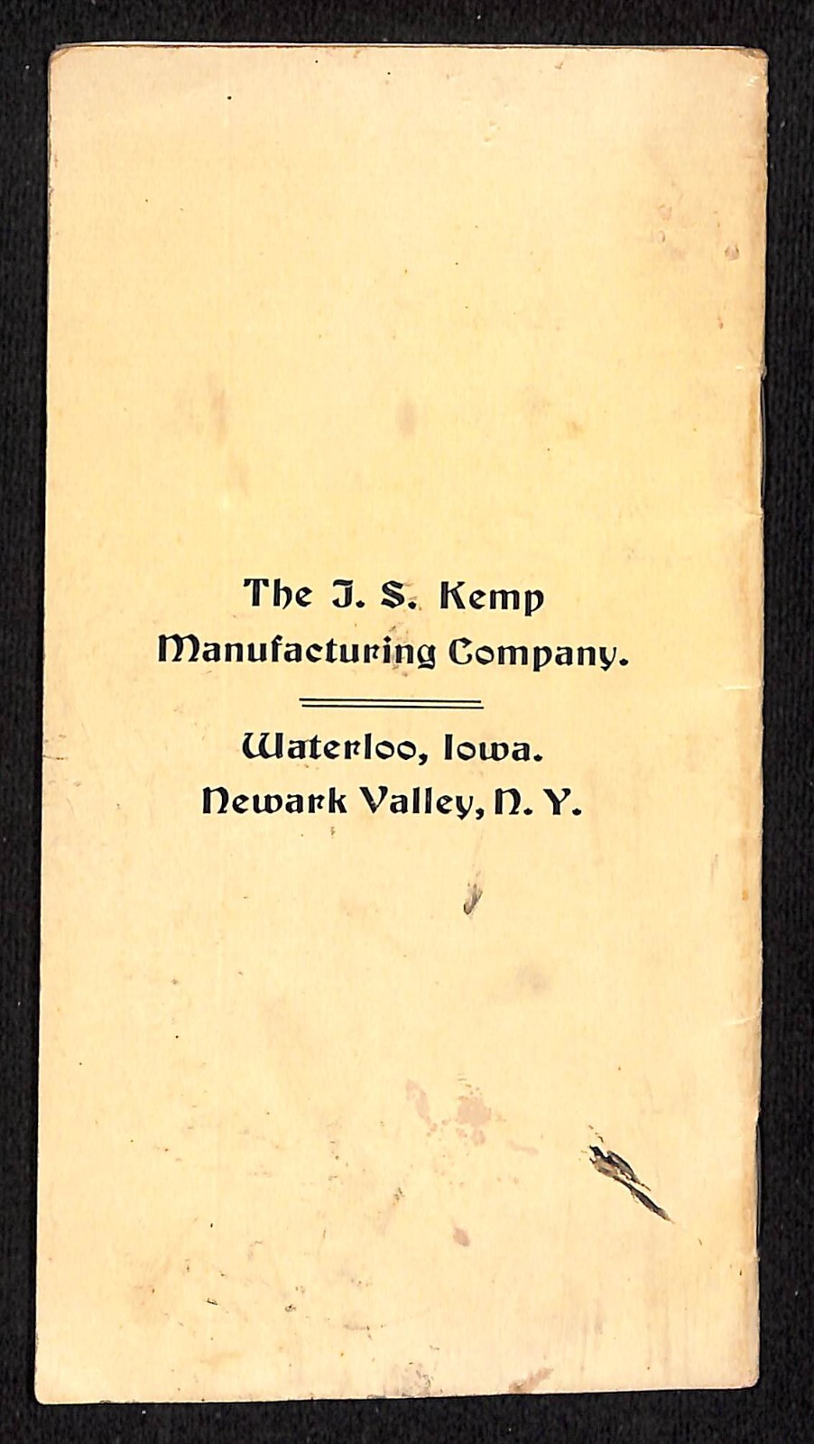 J.S. Kemp Mfg Co « ..Money in the Manure.. » Catalog / Brochure c1905-10 Scarce