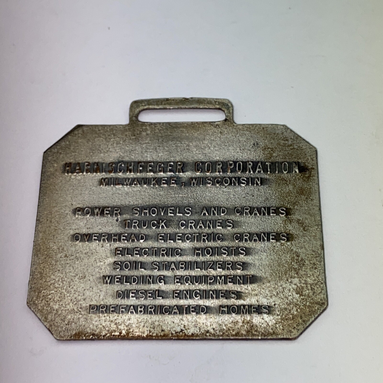 old Watch Fob P&H Pauling Harnischfeger Cranes Power Shovels Mining Milwaukee WI
