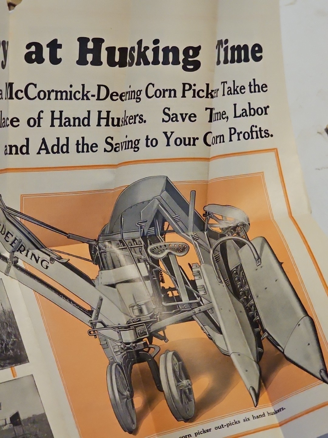 Vintage McCormick Deering Corn Picker Advertising Foldout 1920