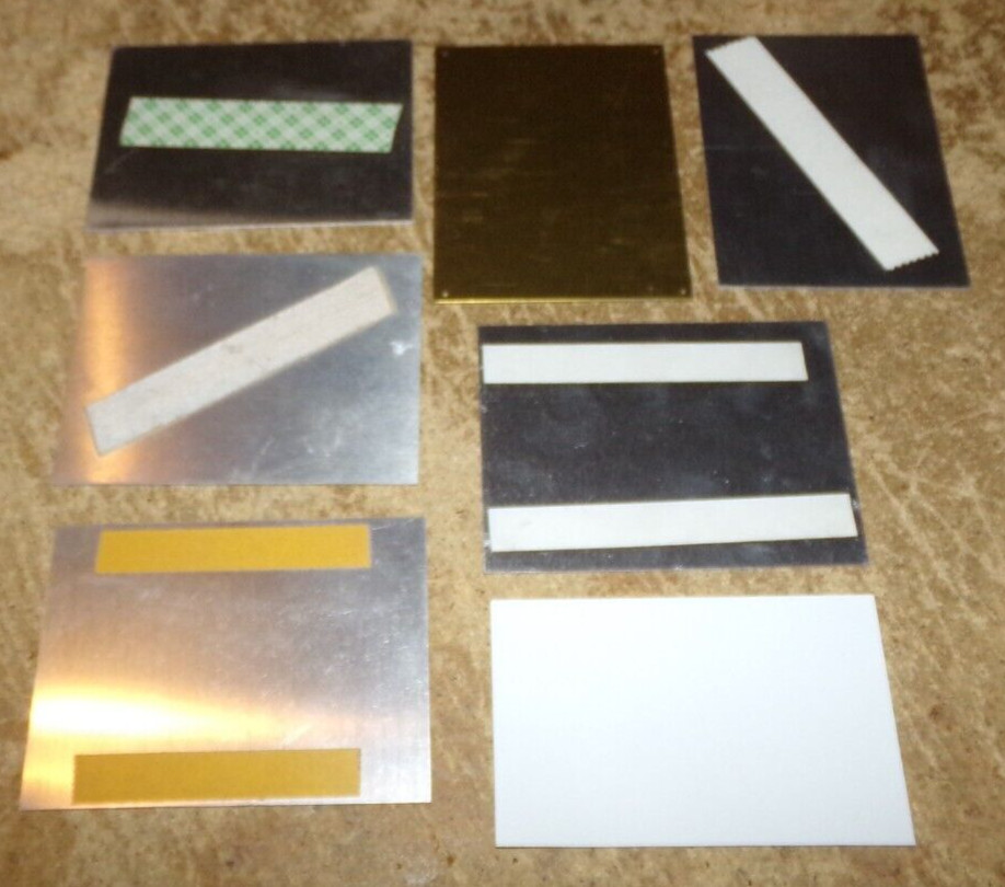 7-lot 3&Prime;x4&Prime;assorted equipment show exhibitor plaques in nice shape used