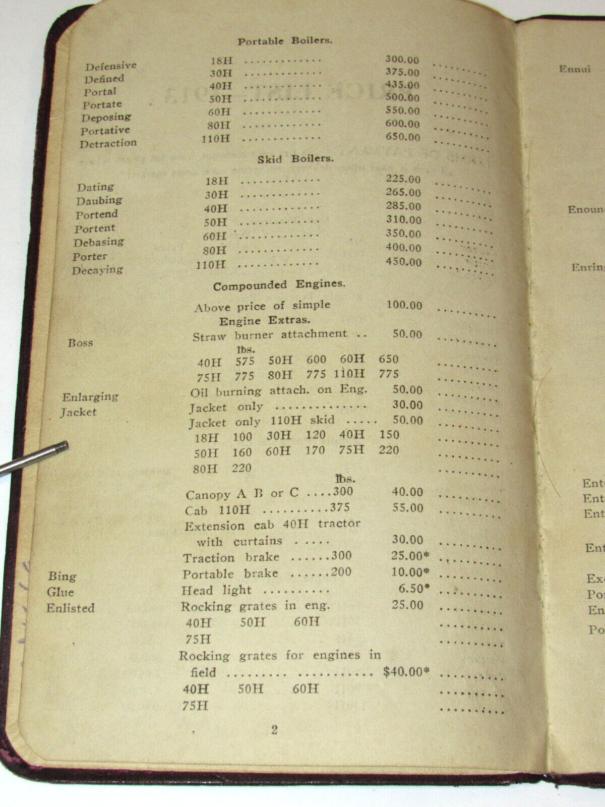 VINTAGE 1913 J. I. CASE THRESHING MACHINE CO PRICE LIST! SALESMAN&rsquo;S COPY! JI
