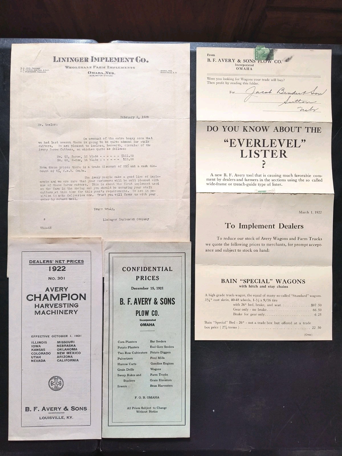1920s B.F. Avery & Sons Plow And Harvest Co. Dealer Brochure Price List Farming