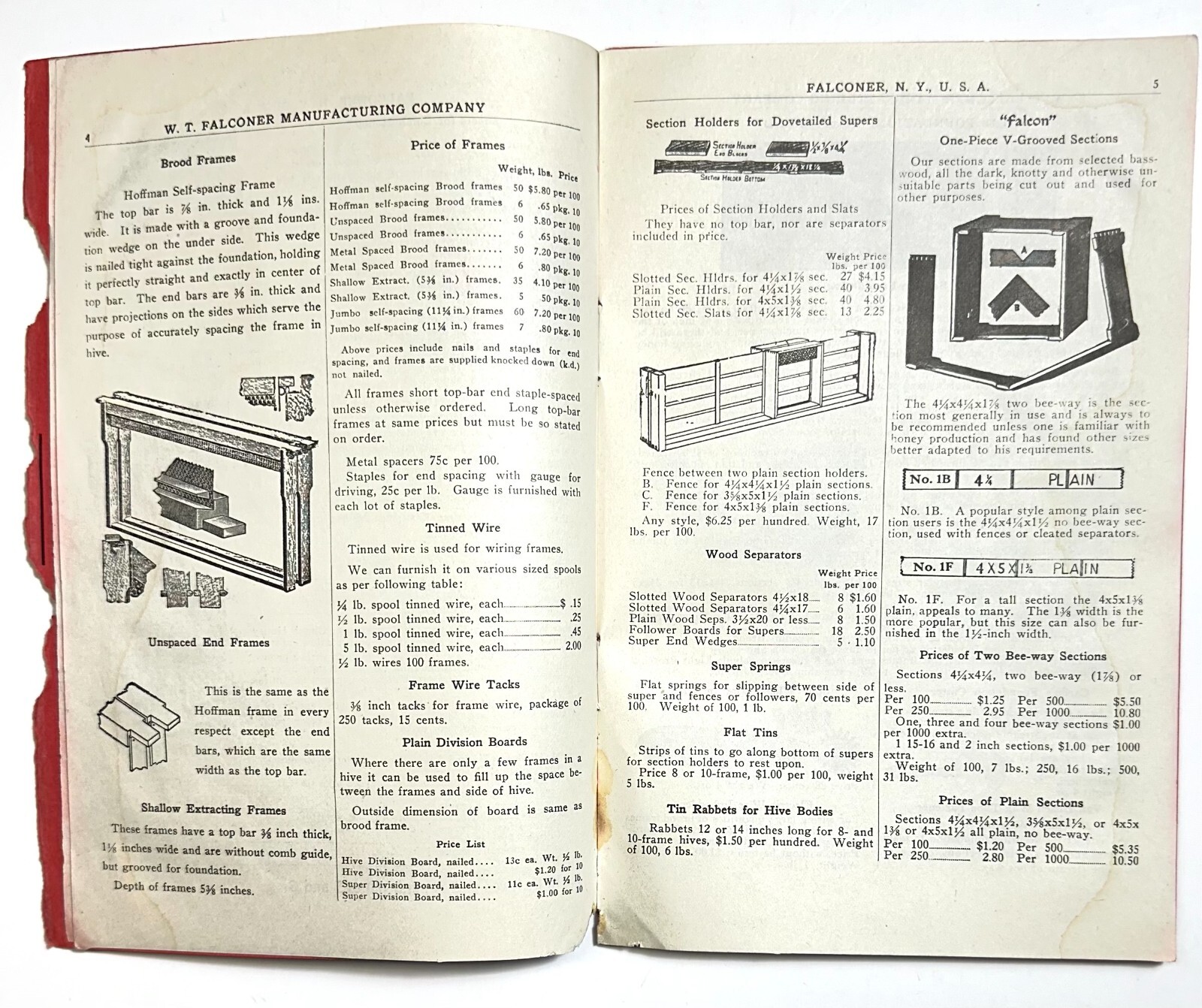 1925 Falcon Bee Supplies Falconer NY Illustrated Apiarist Supplies Catalog