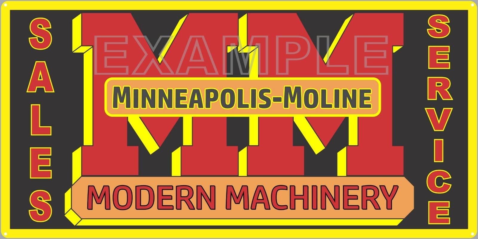MINNEAPOLIS MOLINE TRACTOR DEALER VINTAGE OLD SIGN REMAKE ALUMINUM SIZE OPTIONS