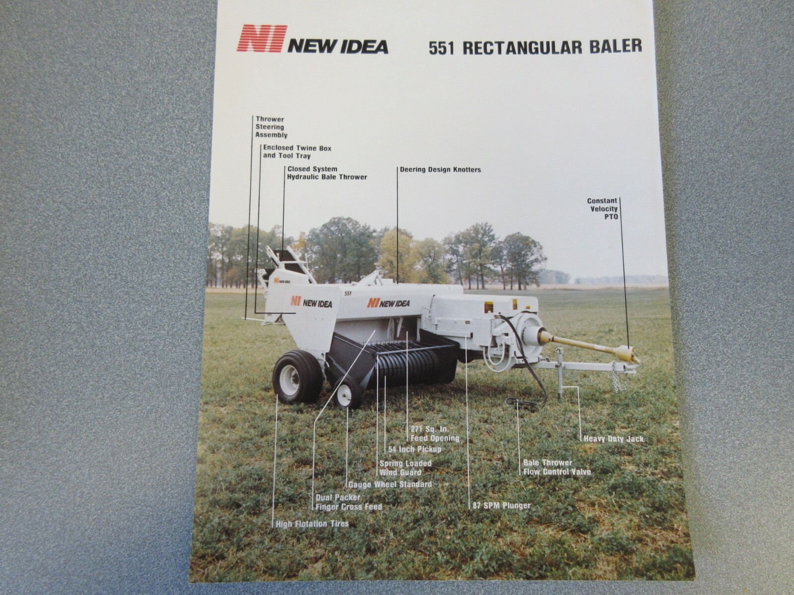 New Idea 531 Rectangular Baler Sales Sheet