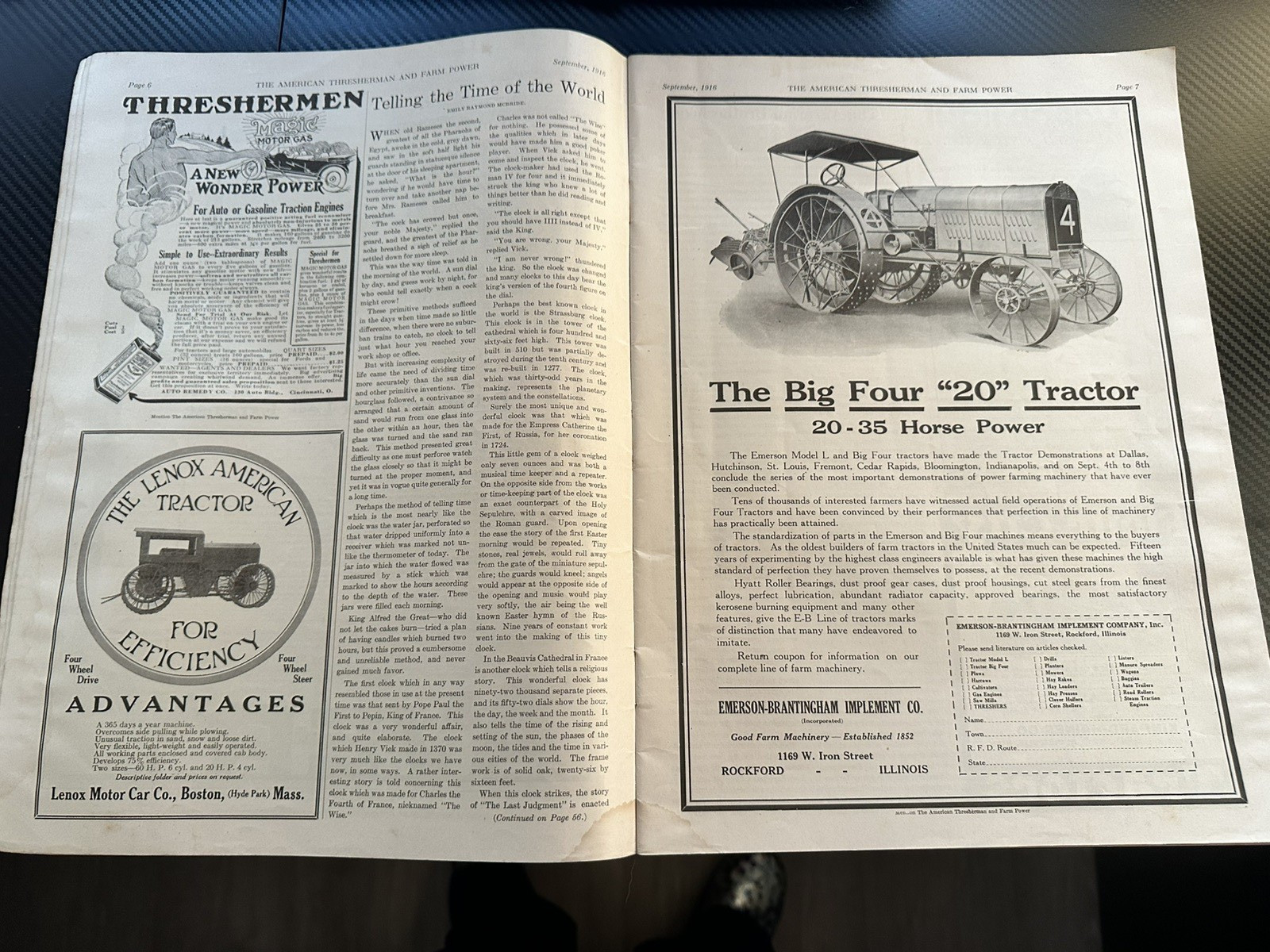 The American Thresherman and Farm Power MAGAZINE 1916 Madison, WIS Vol 19. No 5