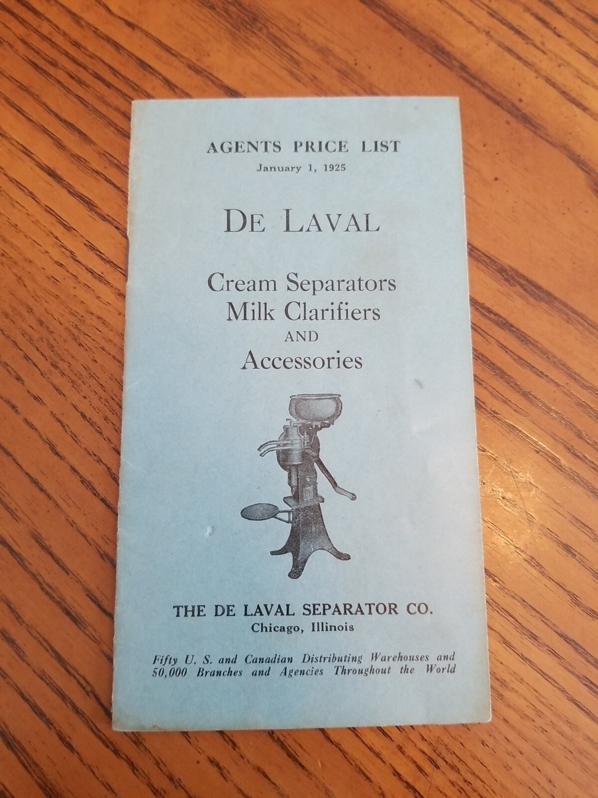 DeLaval Agent&rsquo;s Price List 1925 CREAM SEPARATOR Dairy Agricultural