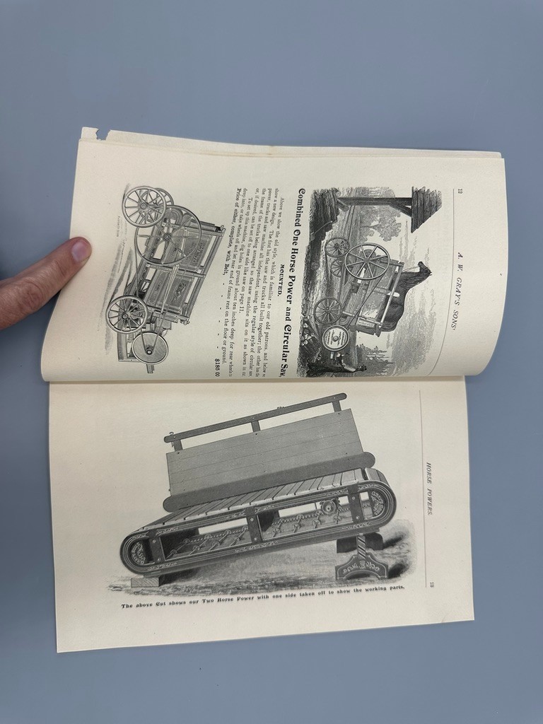 1897 GRAY&rsquo;s HORSE POWERS THRESHING & SAWING MACHINES Antique Advertising CATALOG