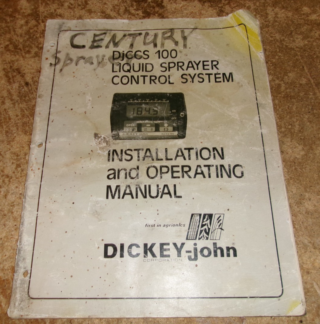 vintage dickey john DJCCS 100 liquid sprayer control system operator manual used