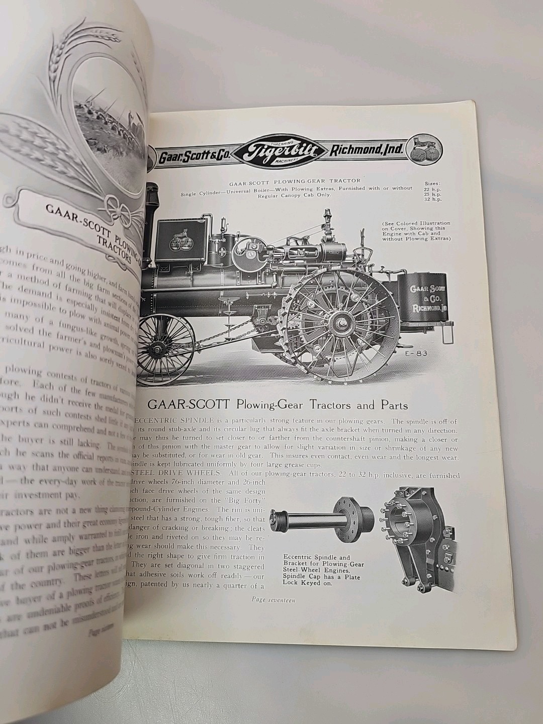 Gaar Scott Engine The Tiger Thresher Catalog Richmond INDIANA 1917