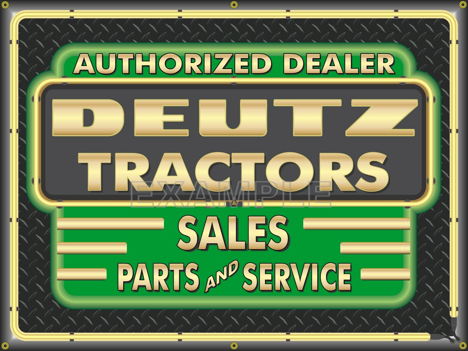 DEUTZ TRACTORS DEALER SALES SERVICE OLD SIGN REMAKE BANNER MURAL GARAGE SHOP ART