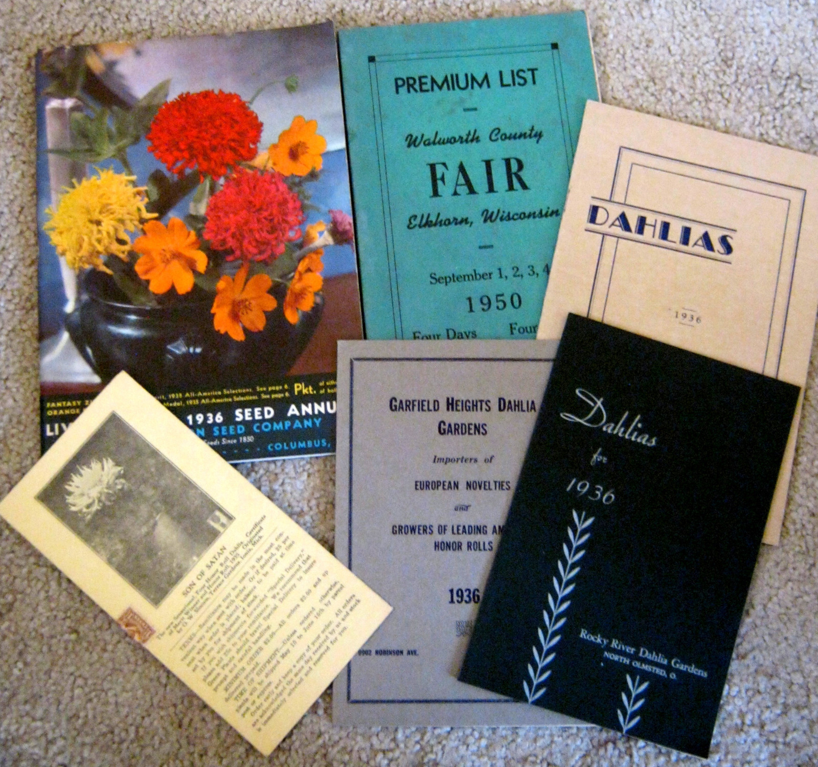 HUGE 1900-50&rsquo;s Collection DAHLIAS & Flower Clubs Seeds BOOKLETS Brochure Letters