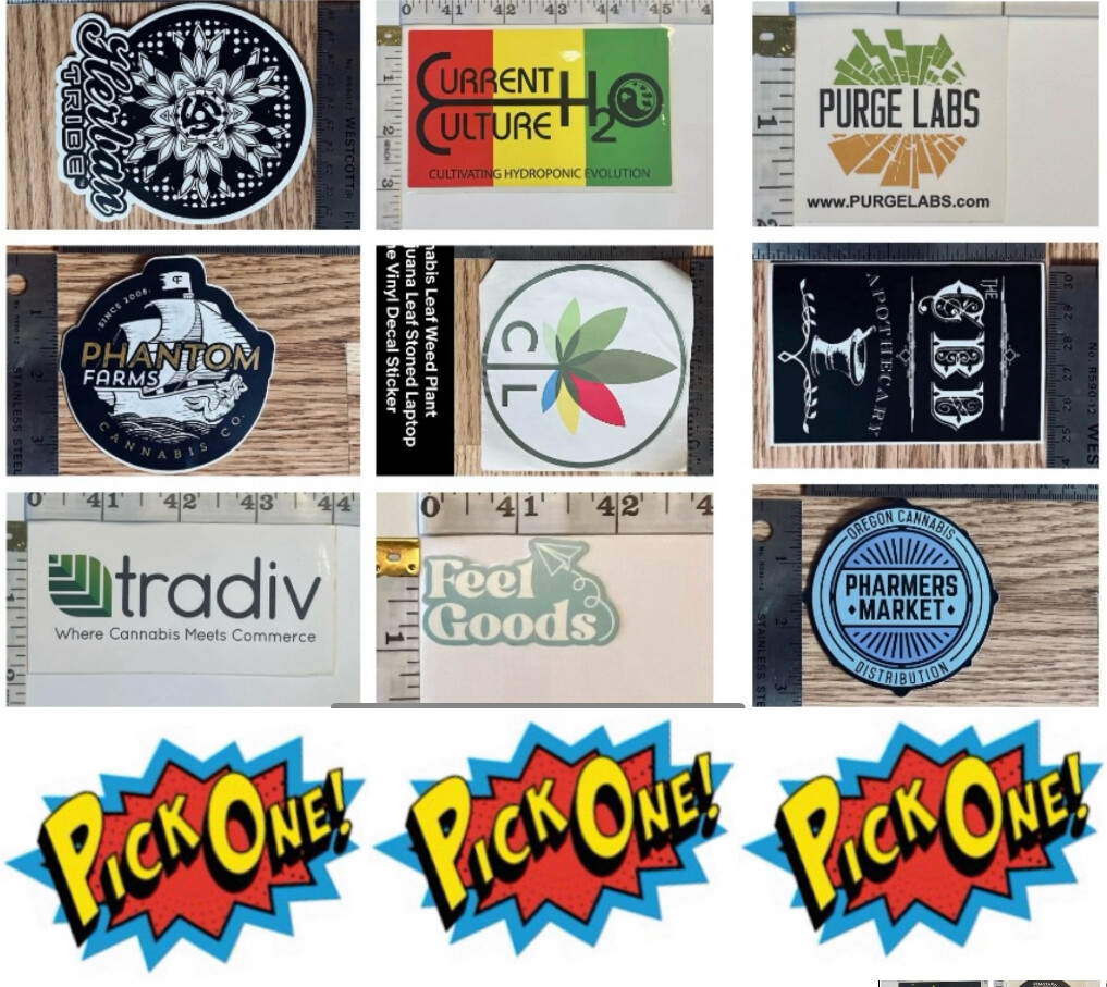 *VARIETY* GLOSSY VINYL STICKER – OREGON, USA CANNABIS CONCENTRATE ADVERTISEMENT