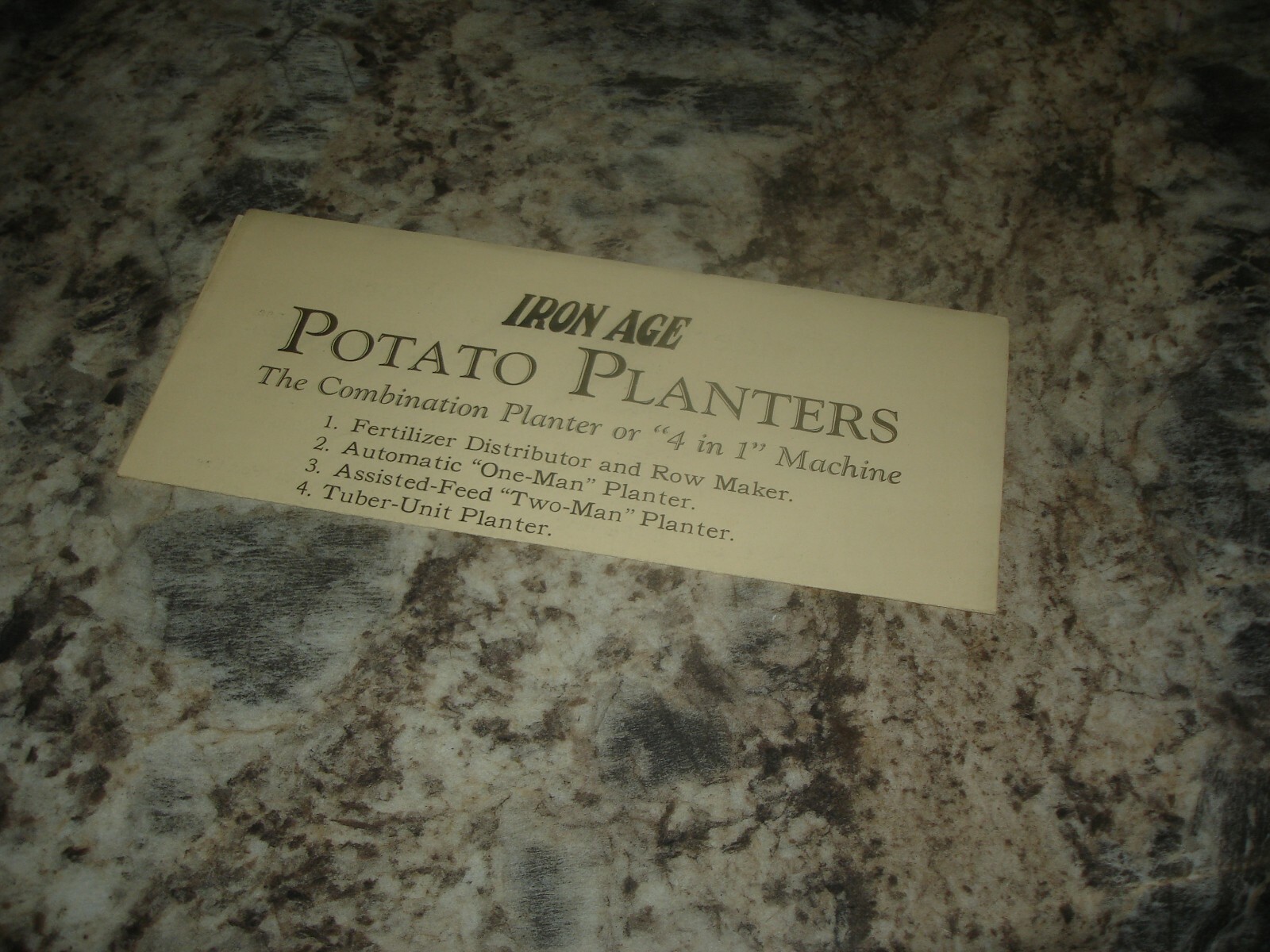 Vintage Iron age potato planters Fred H Bateman co ad brochure Old antique