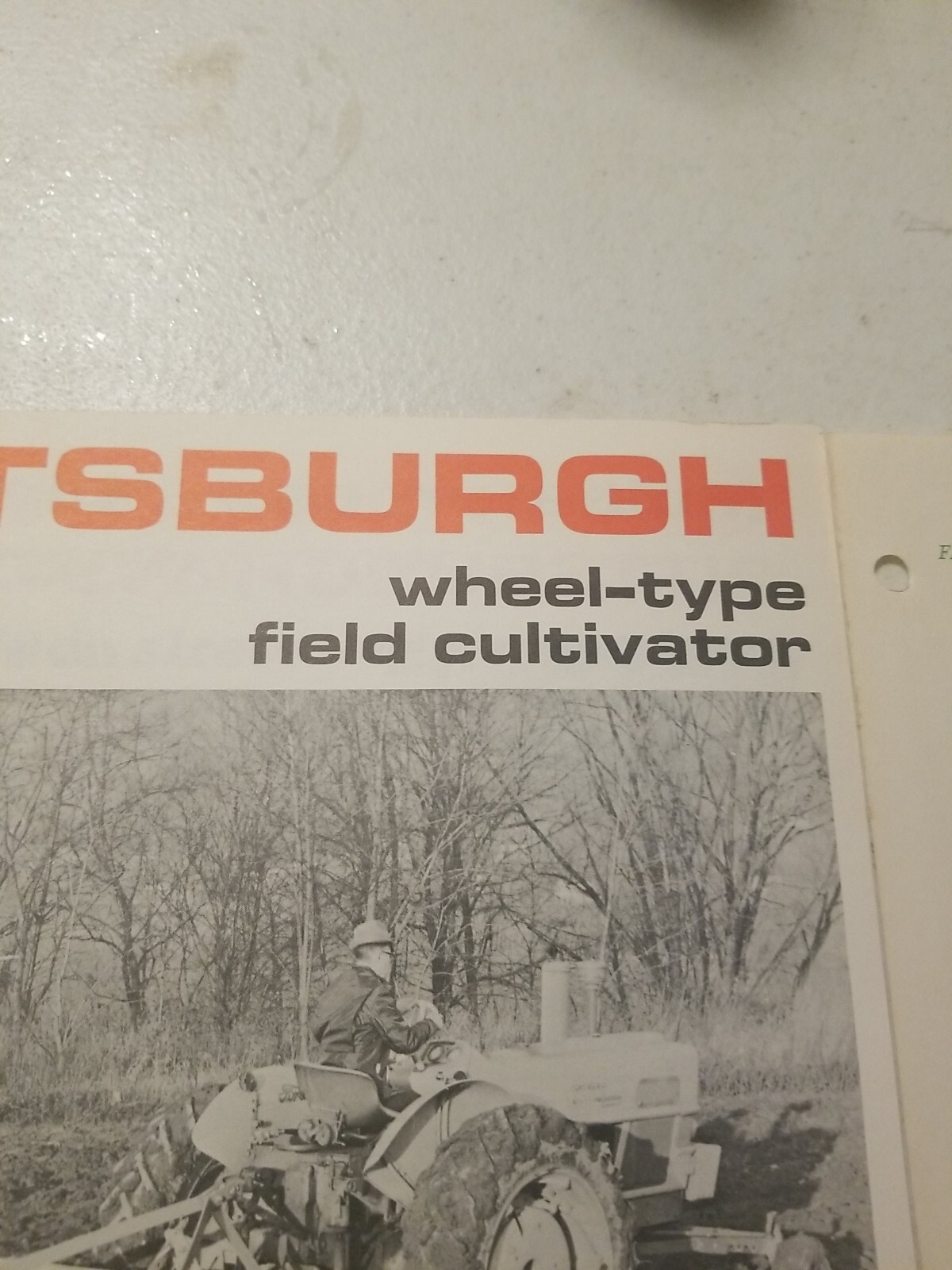 1970 PITTSBURGH FORGINGS CO. WHEEL TYPE FIELD CULTIVATOR BROCHURE & PRICE LIST