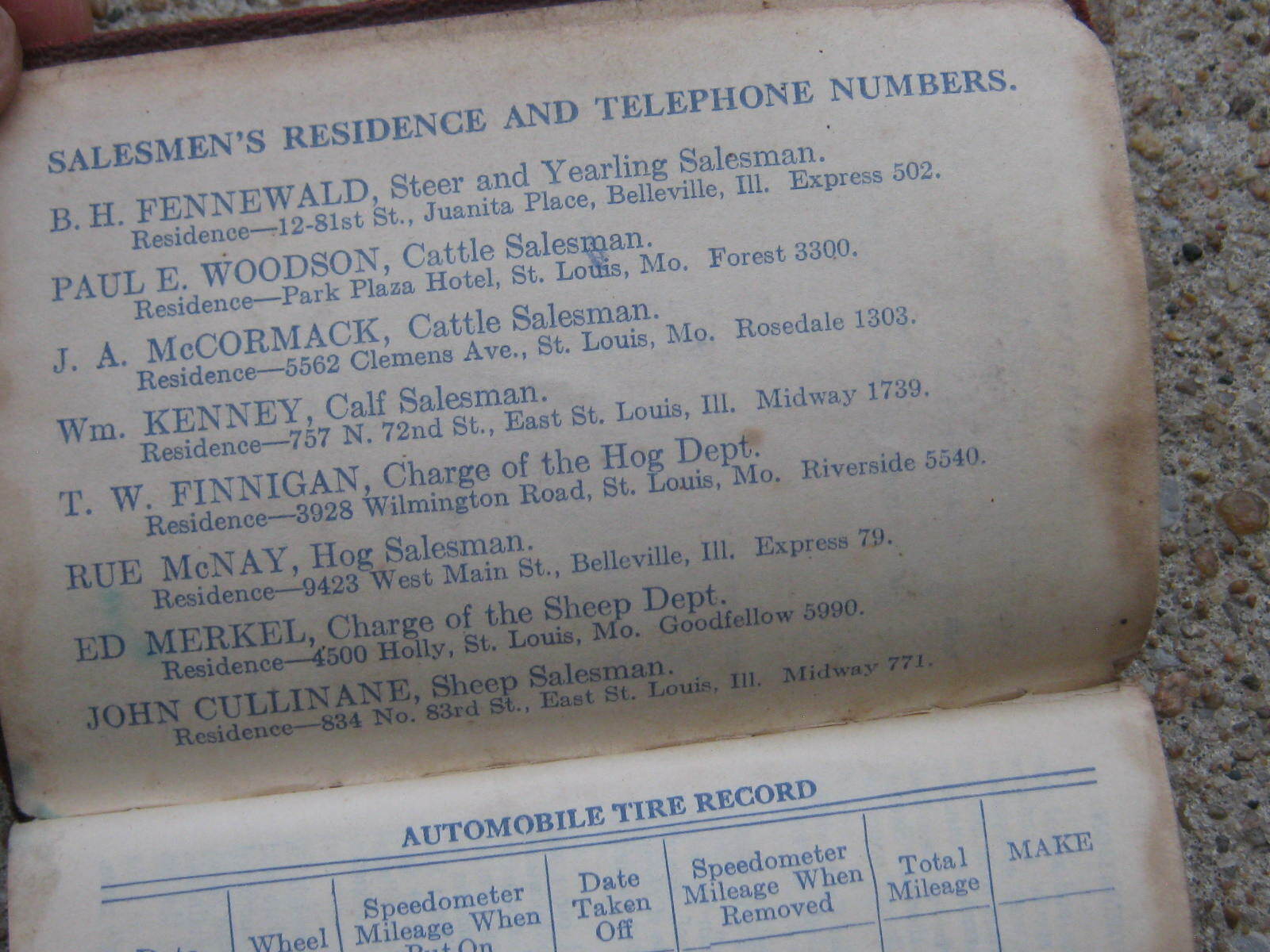 1941 1942 Original Vintage Woodson & Fennewald Live Stock Commission booklet