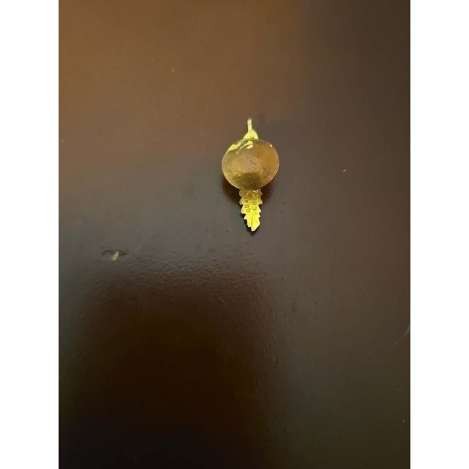 Antique Grain Dealers Journal Gold Tone Wheat Buttonhole Stud Pin Pinback