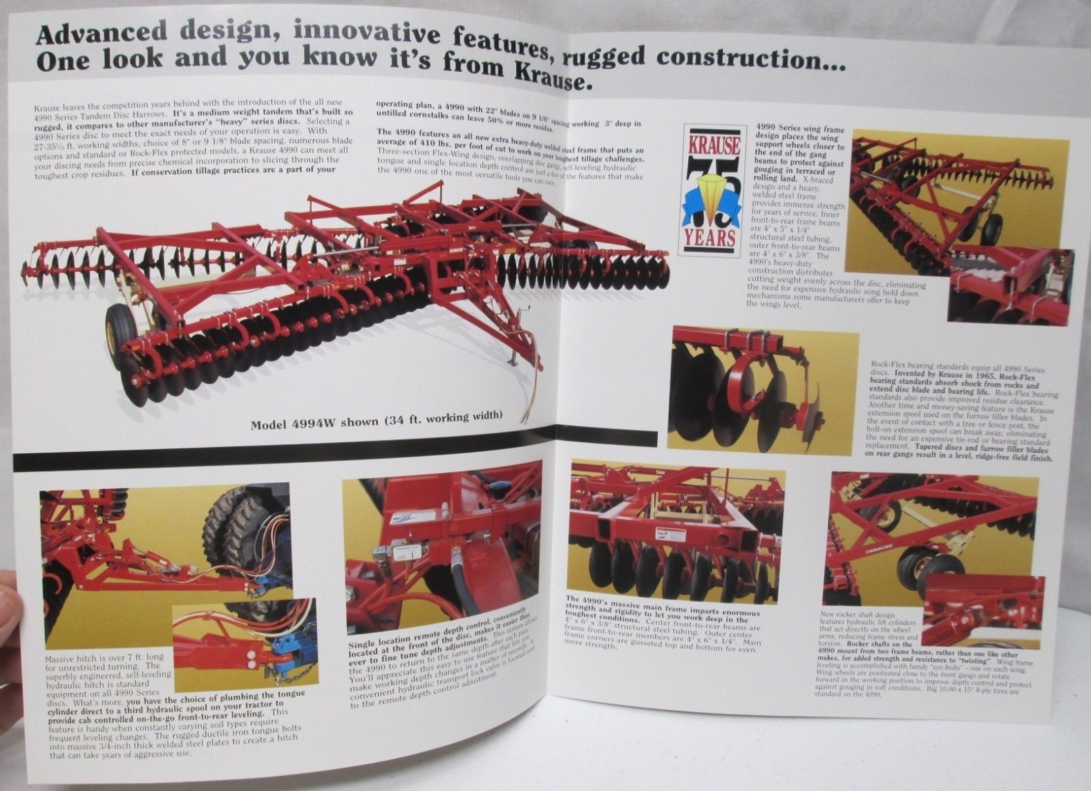Krause Tandem Disc Harrow 3 Section 27-35 1/2 ft 4990 Series Flex Wing Brochure