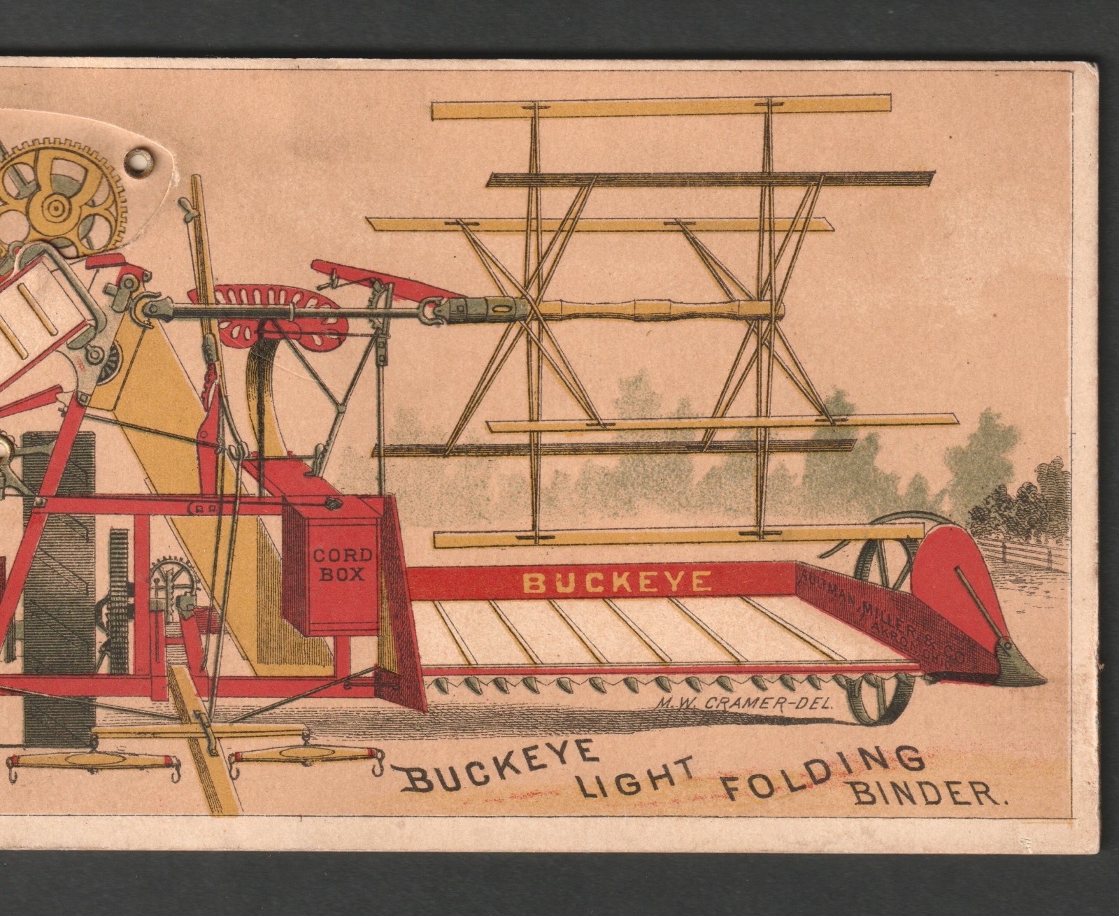 Mechanical Trade Card Buckeye Light Folding Binder Farm Machinery Novelty SR.f.B