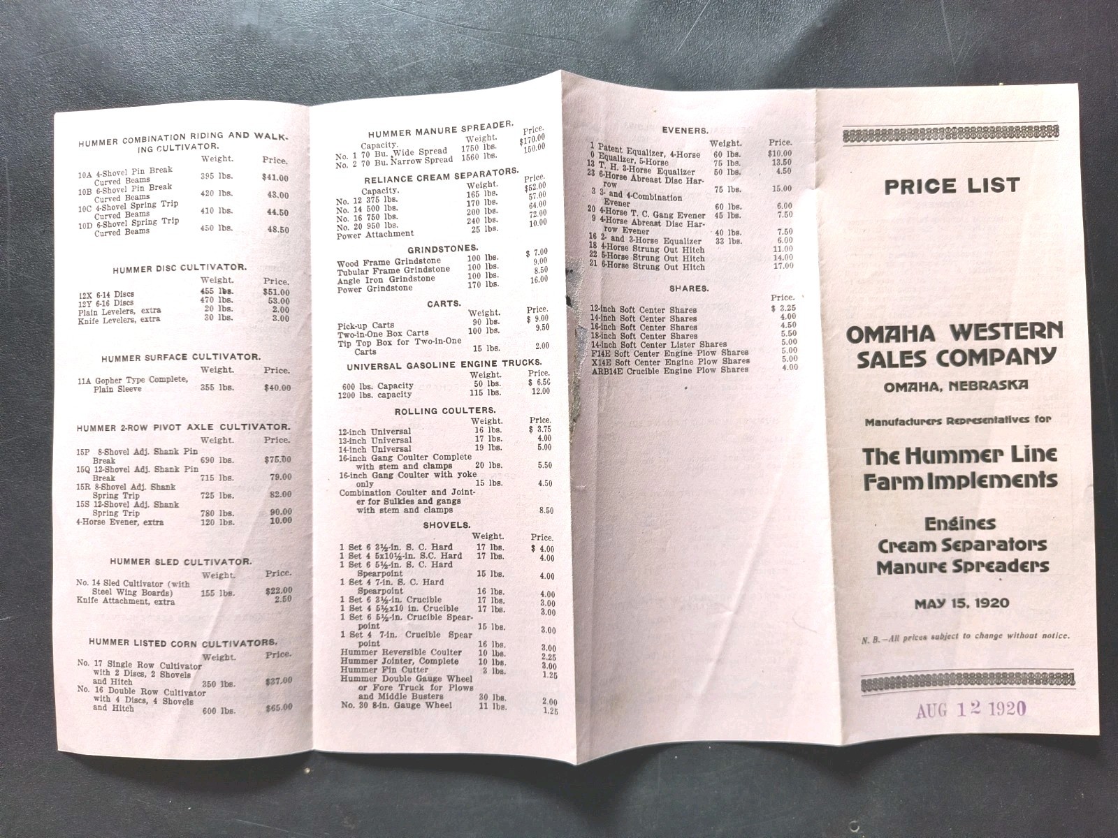 1920s Hummer Plow Works Sales Brochure Lot Springfield Ill. Farm Poster