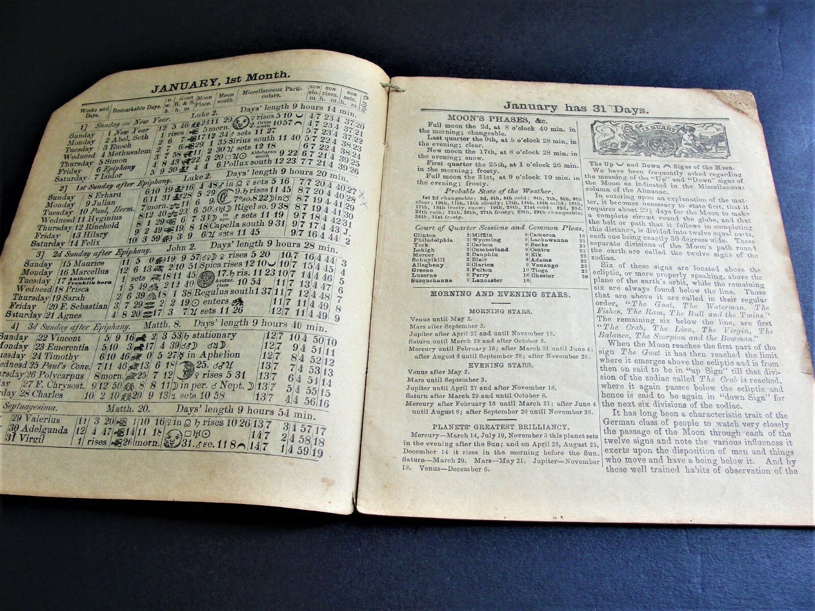 Agricultural Almanac John Baer&rsquo;s Sons Lancaster PA Pennsylvania 1893 VOL. 68.