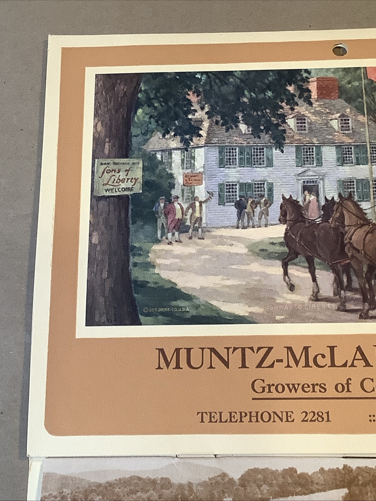 1944 Muntz-McLaughlin Co. Farm Inventory Calendar Holgate OH INV-P0547