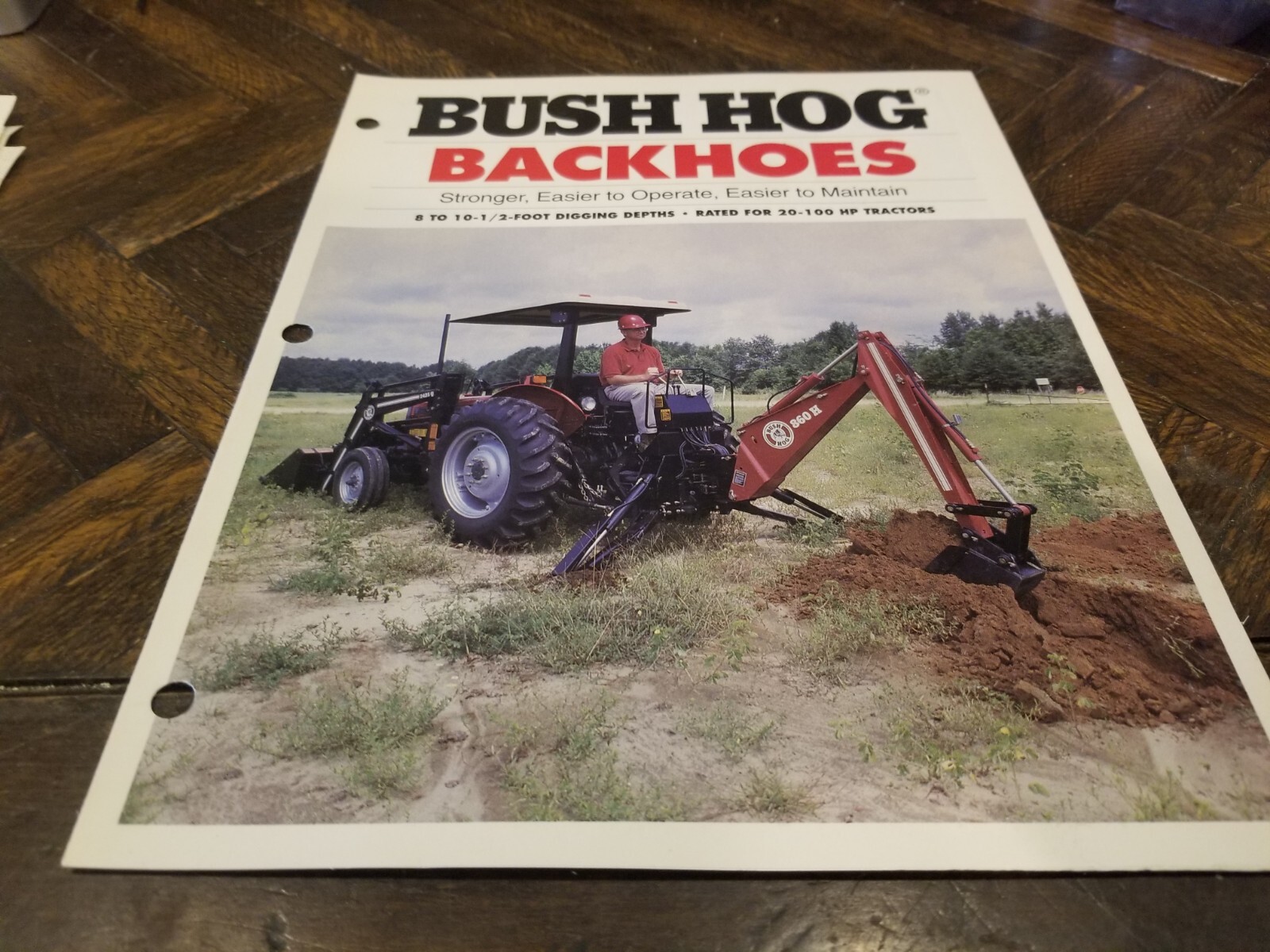 BUSH HOG Sales Brochure 4 Pages Backhoes 760h 860h 1000h