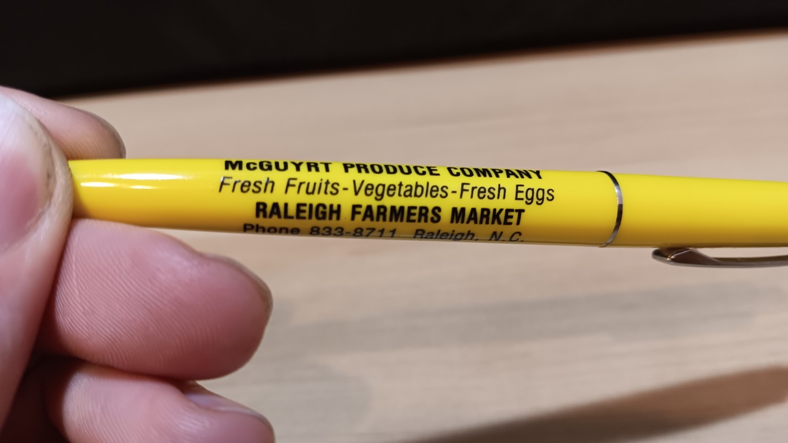 Vintage McGuyrt Produce Company Raleigh Farmers Market NC North Carolina Pen