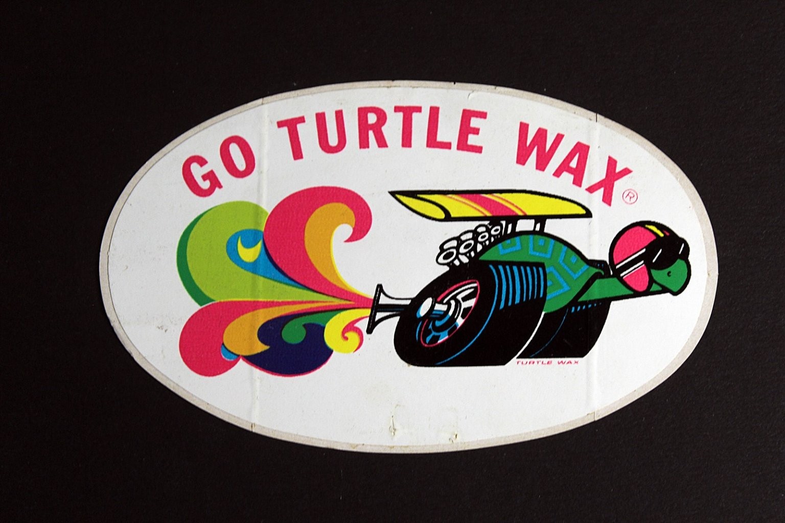 Turtle Wax Vintage Sticker Go Turtle Wax Racing Car Design 5 Inch