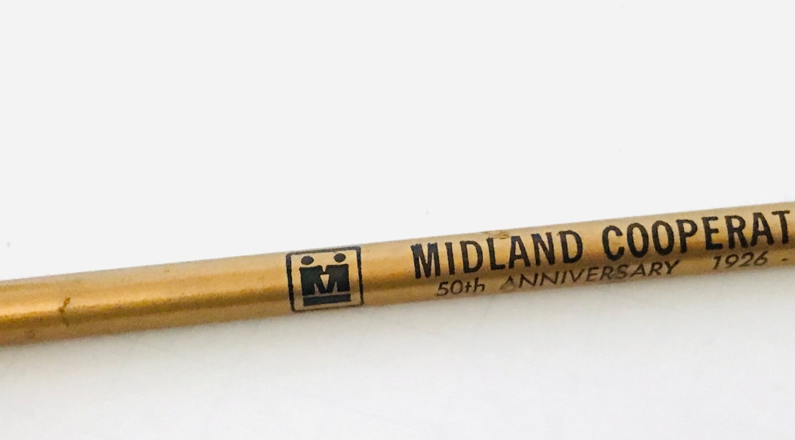 1926-1976 Midland Cooperatives 50th Anniversary Golden Wood Pencil Advertising