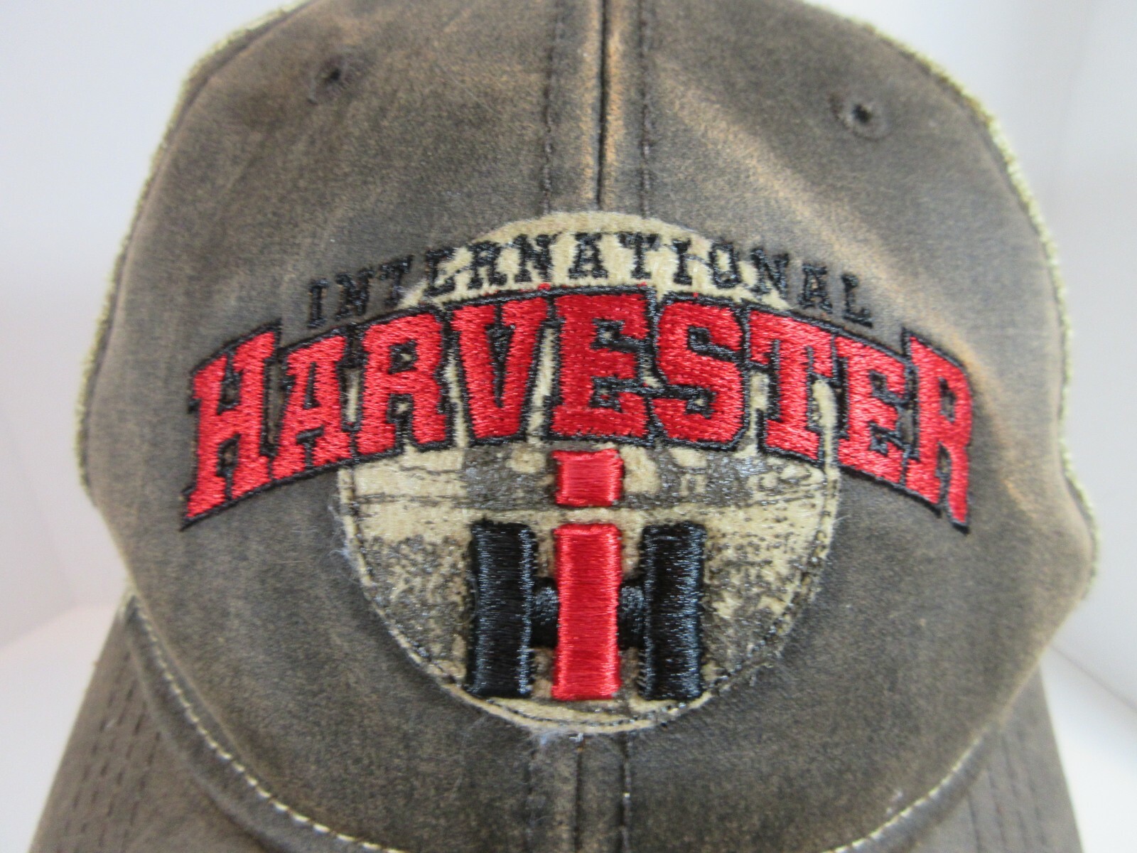 Brown International Harvester Rustic Look Emblem Hat With Tan Mesh Back
