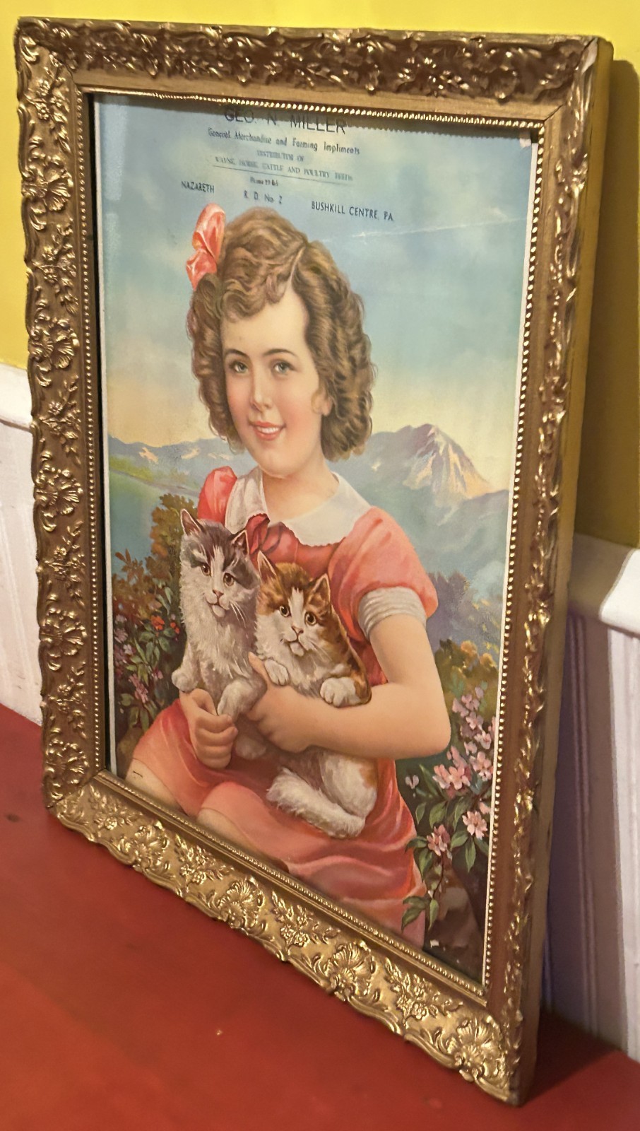 Antique Geo. N. Miller Nazareth & Bushkill Centre, PA. Framed Calendar Cover