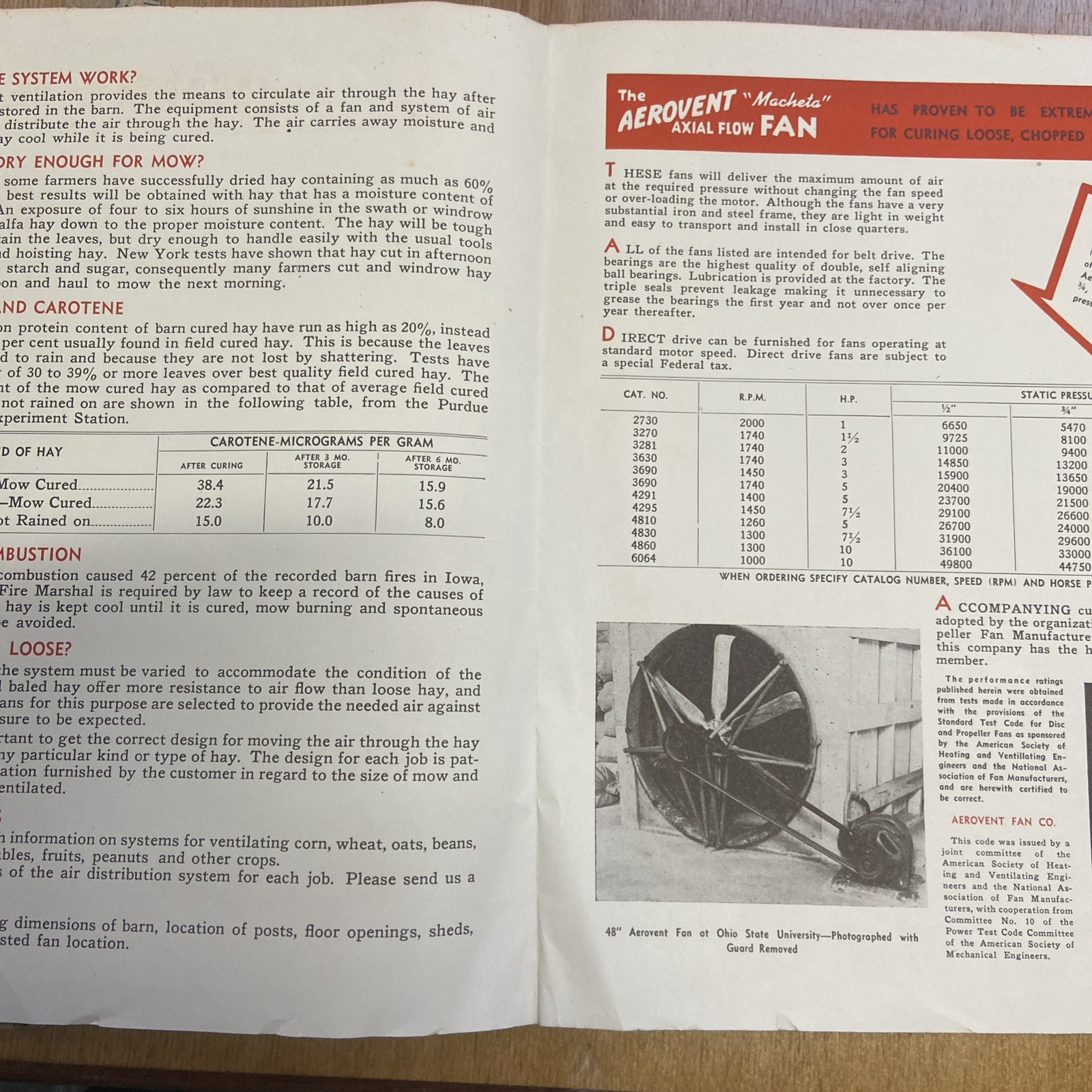 Vintage Aerovent Barn Ventilation Fan Agricultural Advertising Catalog Brochure