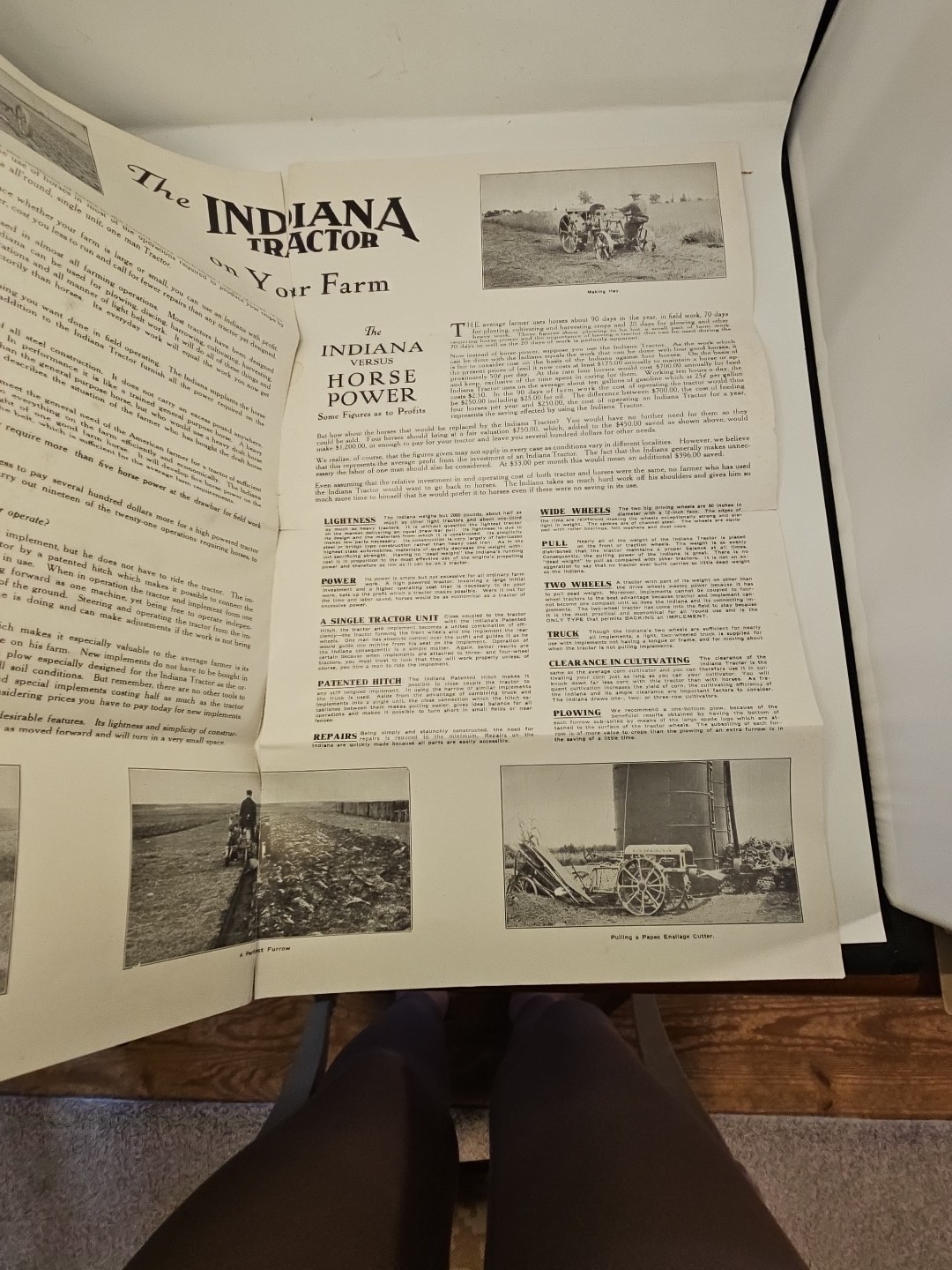 indiana tractor brochure and letter gas engine farm hit miss etc