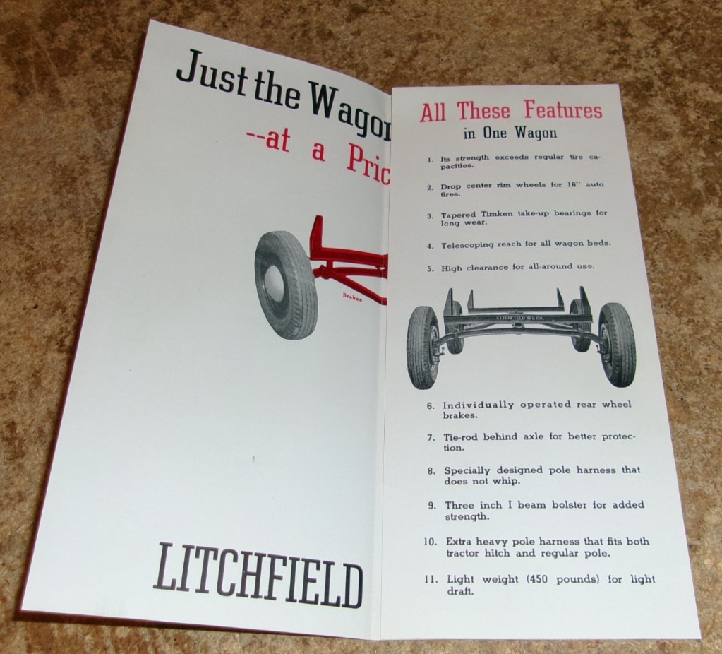 vintage litchfields wagon 1 page fold out pamphlet new