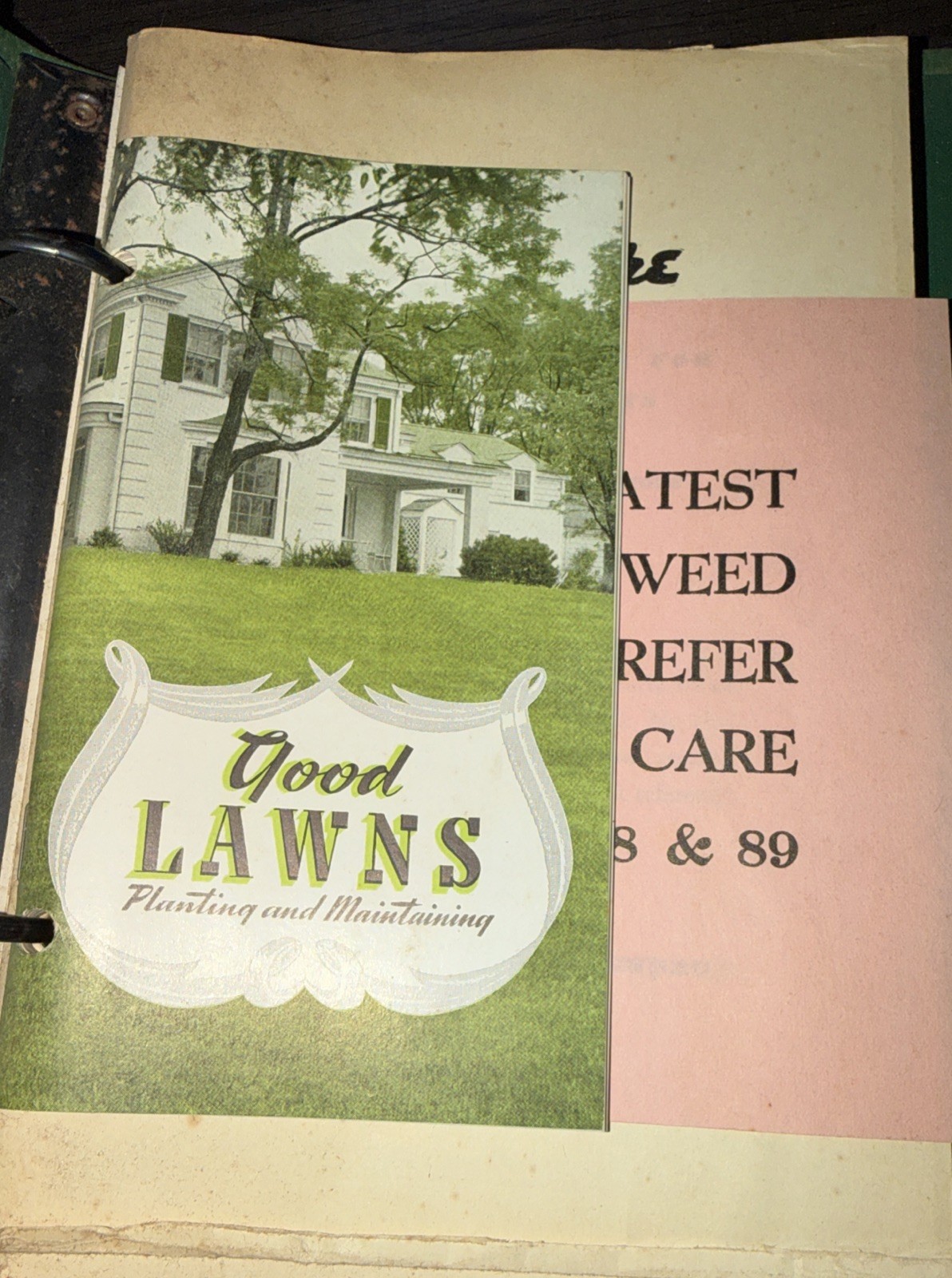 Vintage Scotts Lawn Care Binder w/Quarterly Bulletin Inserts O M Scott & Sons Co